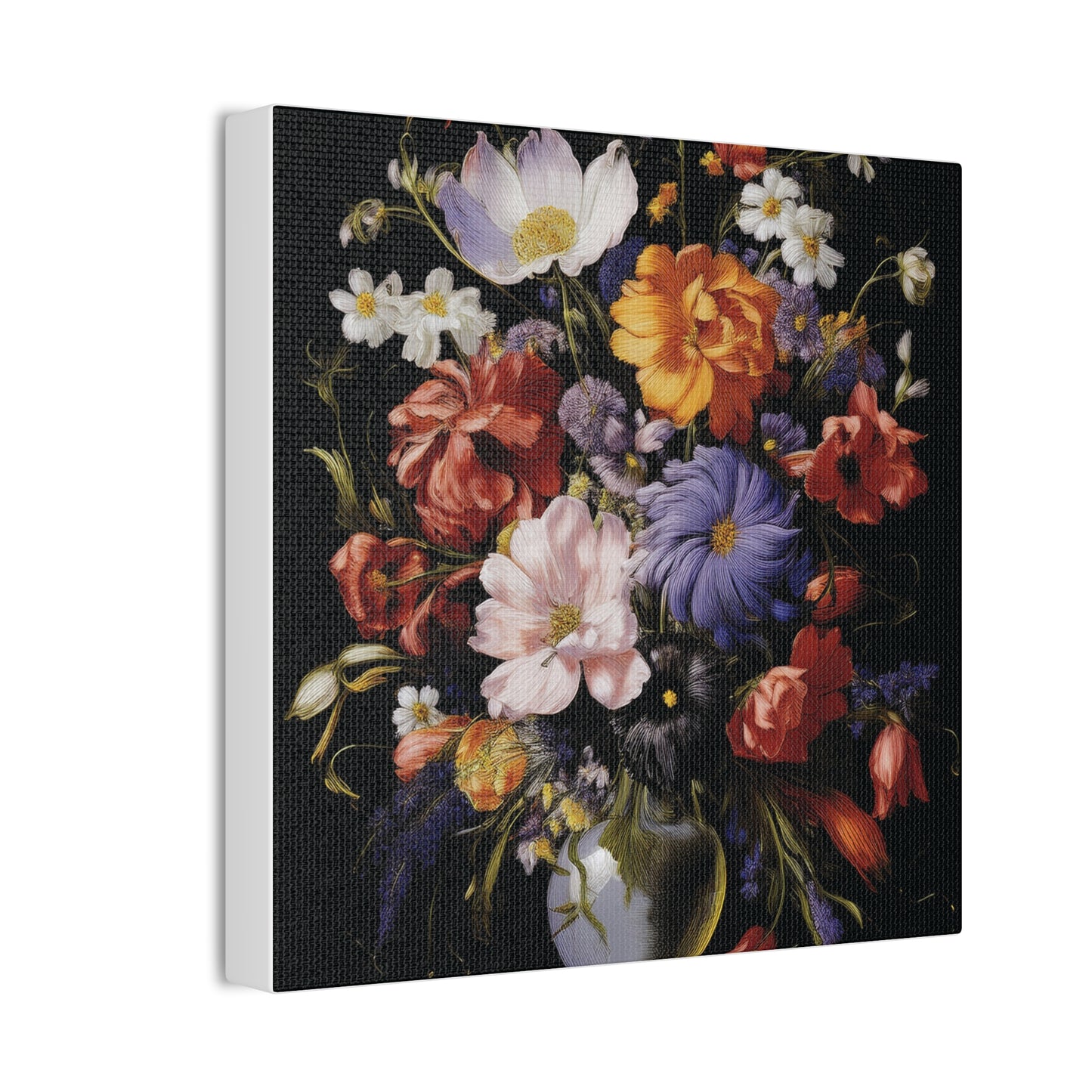 Floral Canvas Art Print, Wall Decor for Home, Vibrant Flower Artwork, Gift for Garden Lovers, Colorful Floral Wall Art, Spring Decoration