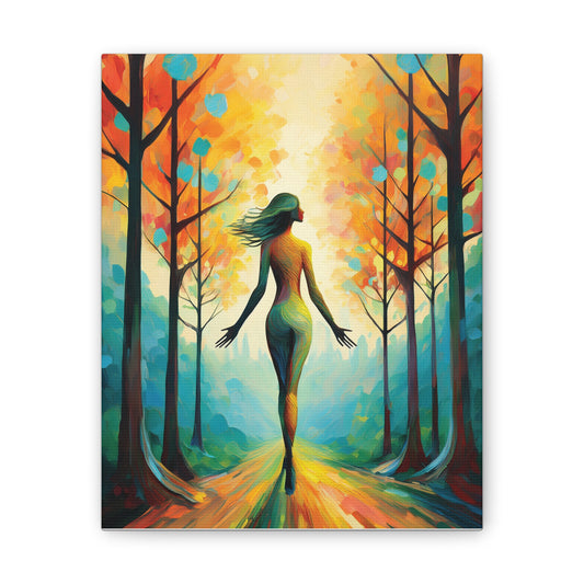 Whimsical Tree Path Canvas Print, Home Decor, Wall Art, Gift for Nature Lovers, Autumn Decor, Inspirational Artwork