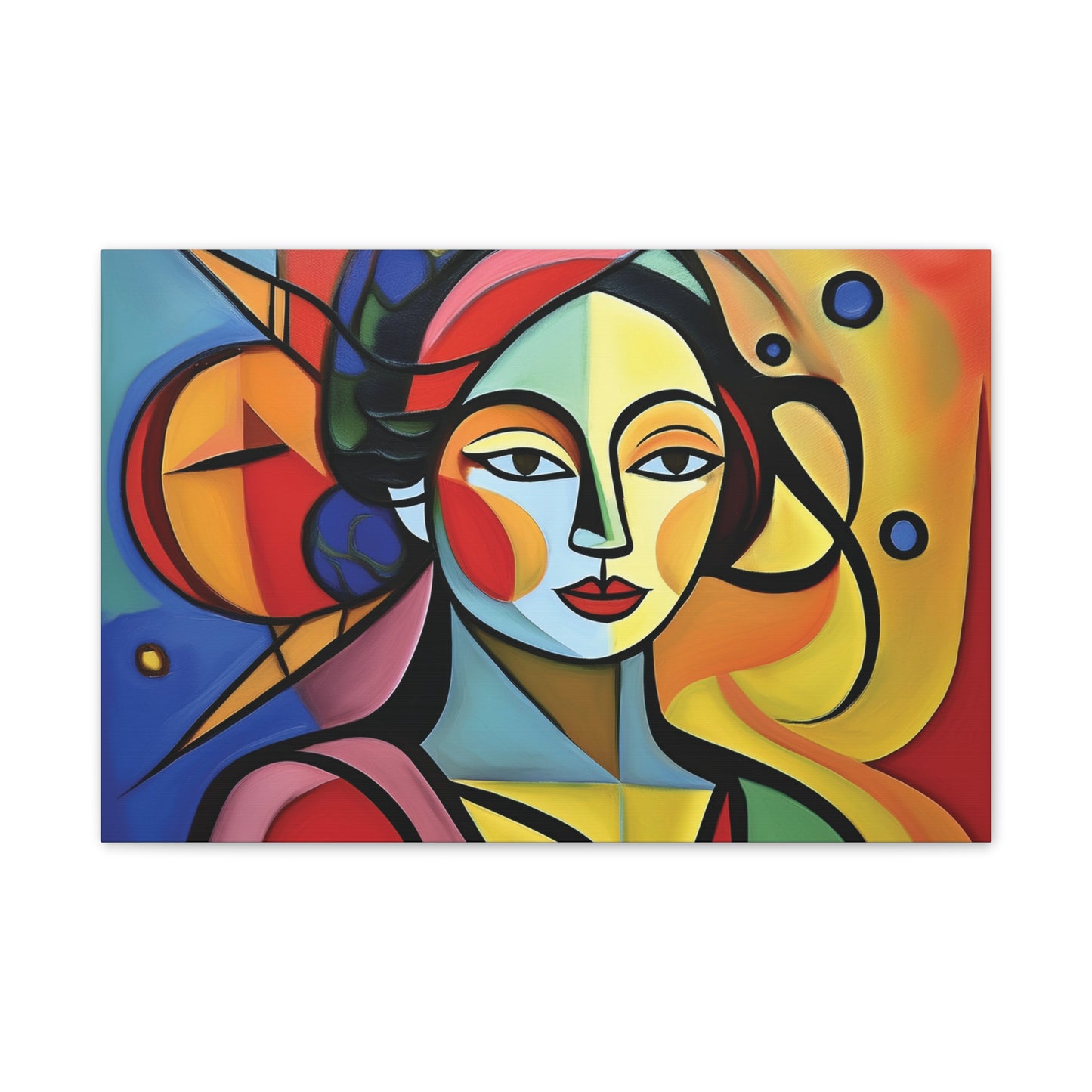 Bold Portrait, Vibrant Abstract Art Canvas Print, Colorful Wall Decor, Unique Gift, Home Aesthetic, Modern Art, Artistic Wall Hanging