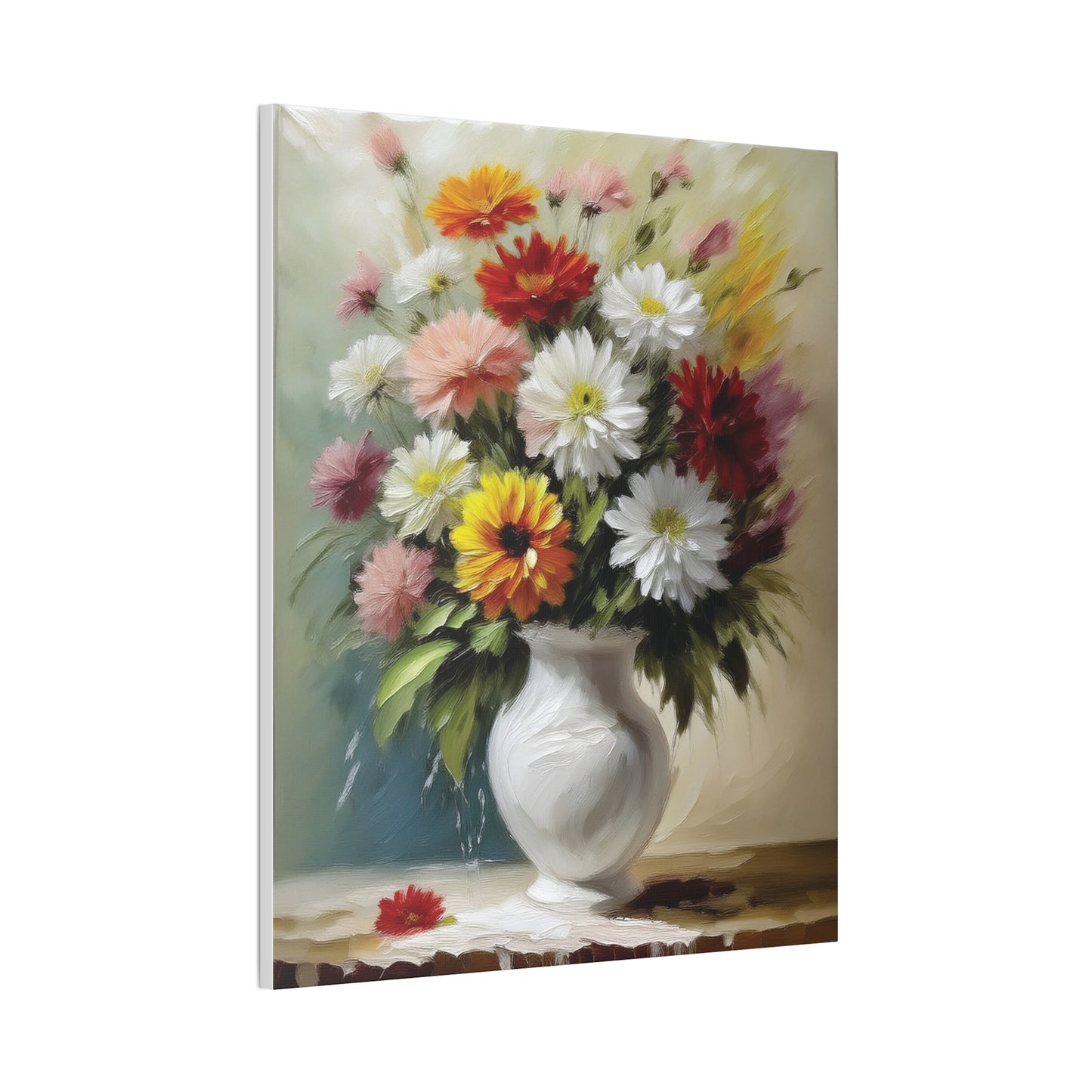 Floral Canvas Art Print, Colorful Flower Wall Decor, Home and Office Decoration, Gift for Flower Lovers or Art Collectors