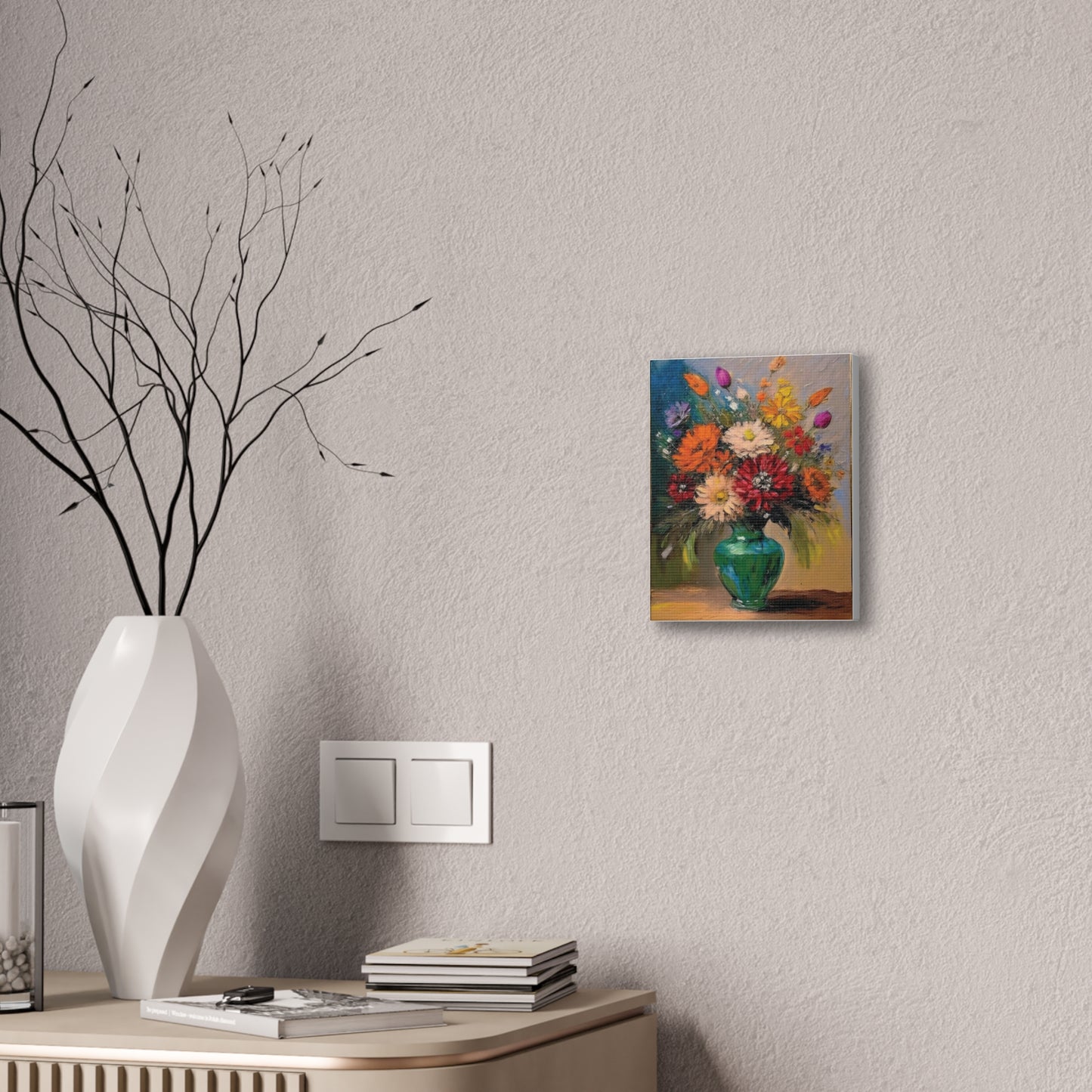Floral Canvas Art Print, Vibrant Flower Wall Decor, Home Decoration, Gift for Nature Lovers, Colorful Artwork for Celebrations