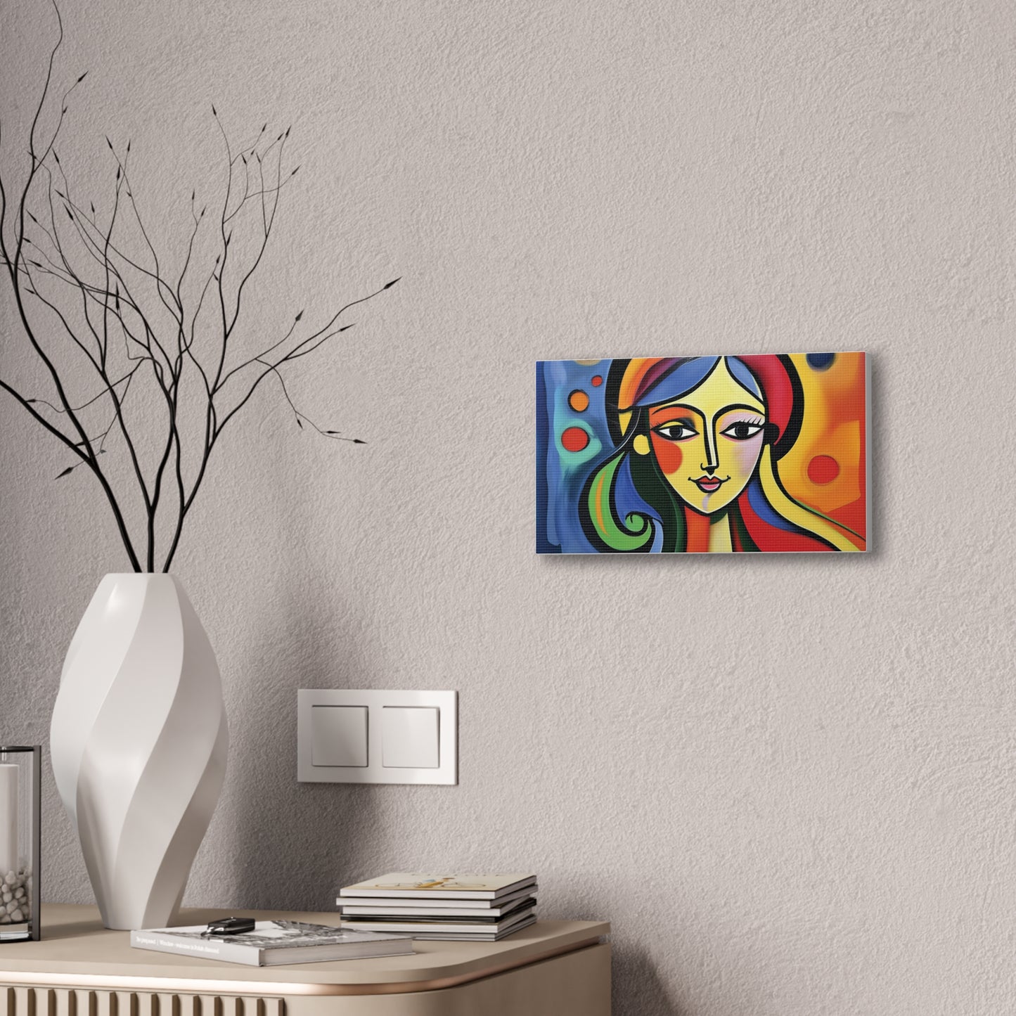 Vibrant Canvas Wall Art, Colorful Abstract Portrait, Modern Home Decor, Unique Gift for Art Lovers, Gallery Wall