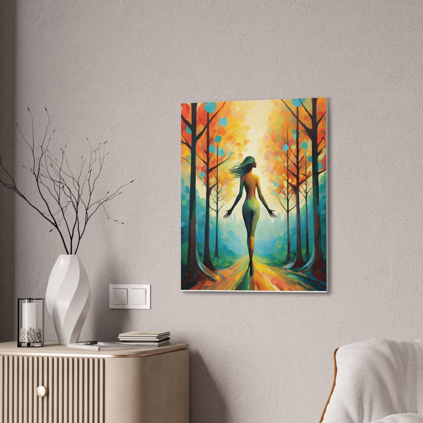 Whimsical Tree Path Canvas Print, Home Decor, Wall Art, Gift for Nature Lovers, Autumn Decor, Inspirational Artwork