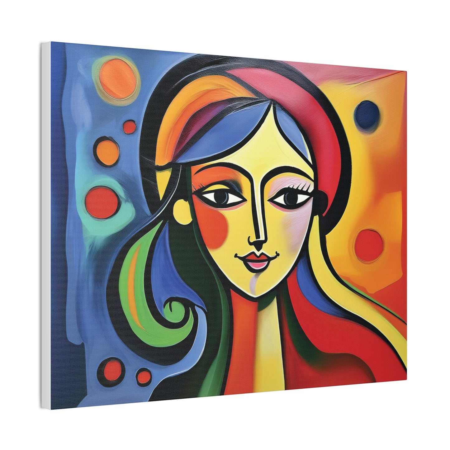 Vibrant Canvas Wall Art, Colorful Abstract Portrait, Modern Home Decor, Unique Gift for Art Lovers, Gallery Wall