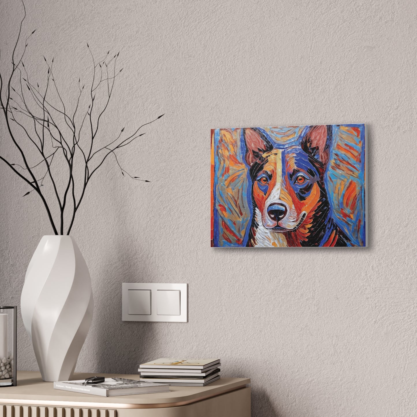 Vibrant Dog Canvas Print, Pet Lover Gift, Colorful Wall Art, Home Decor for Dog Owners, Animal Lover Decor, Unique Gift Idea