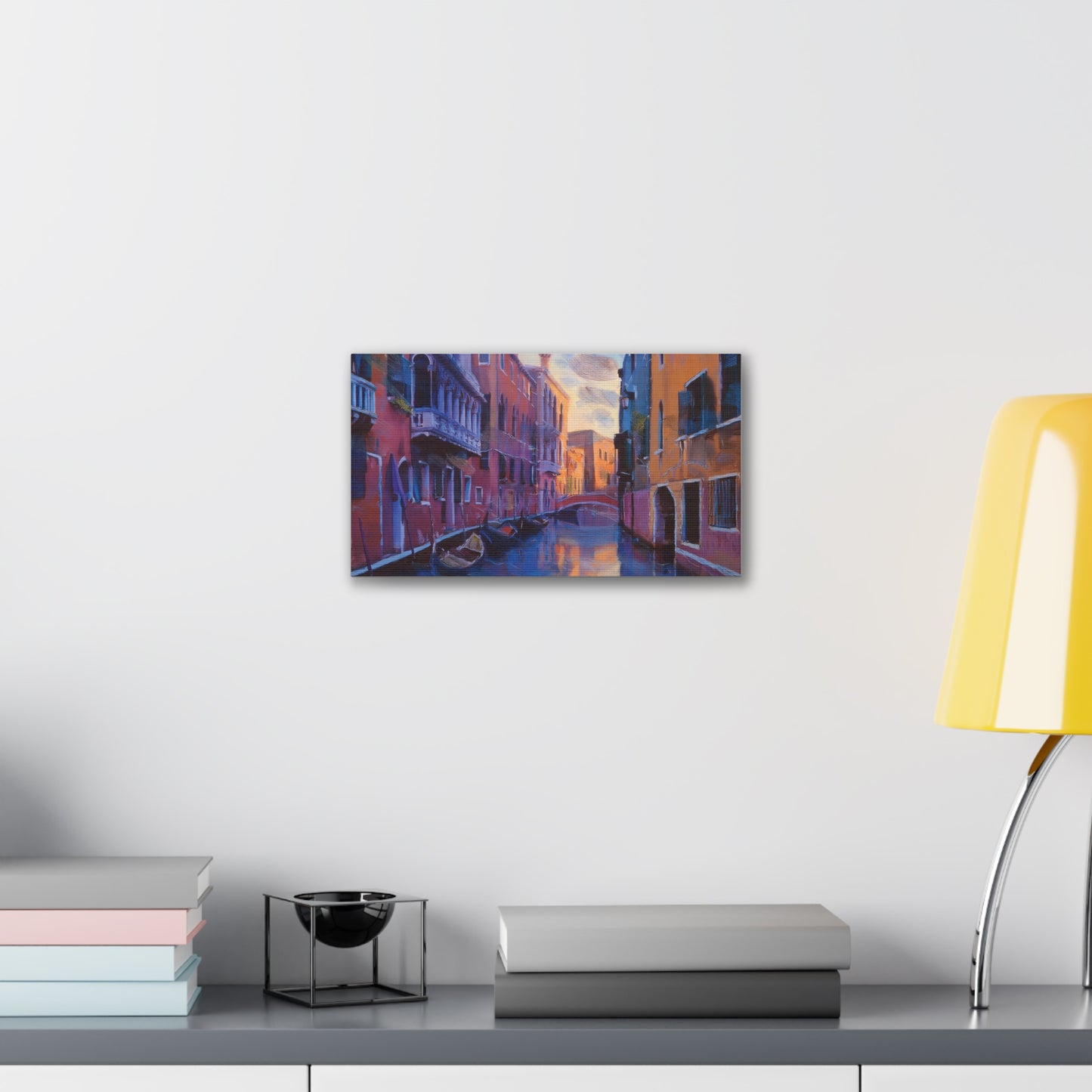 Vibrant Canvas Wall Art, Stretched Art Print, Home Decor, Venetian Landscape, Colorful Artwork, Gift for Art Lovers