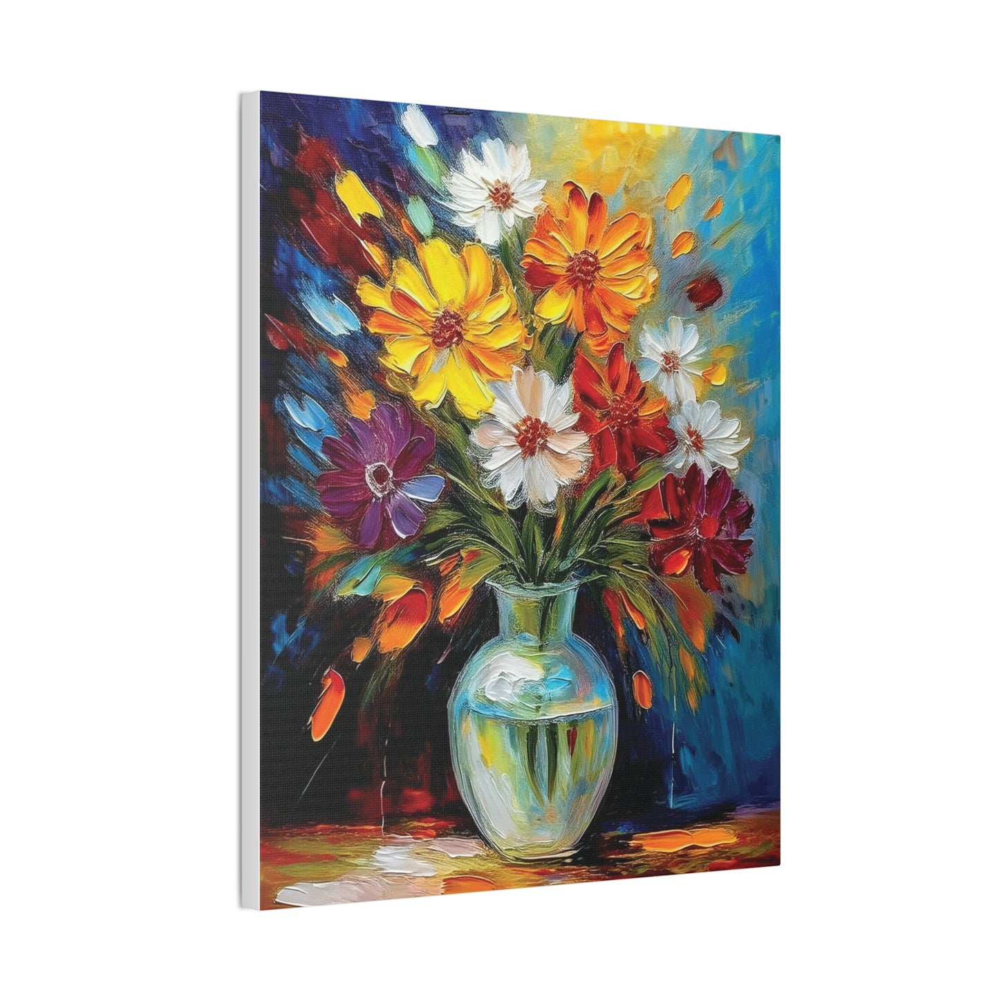 Vibrant Floral Canvas Art, Colorful Home Decor, Flower Wall Art, Bright Room Accent, Unique Gift, Art for All Occasions