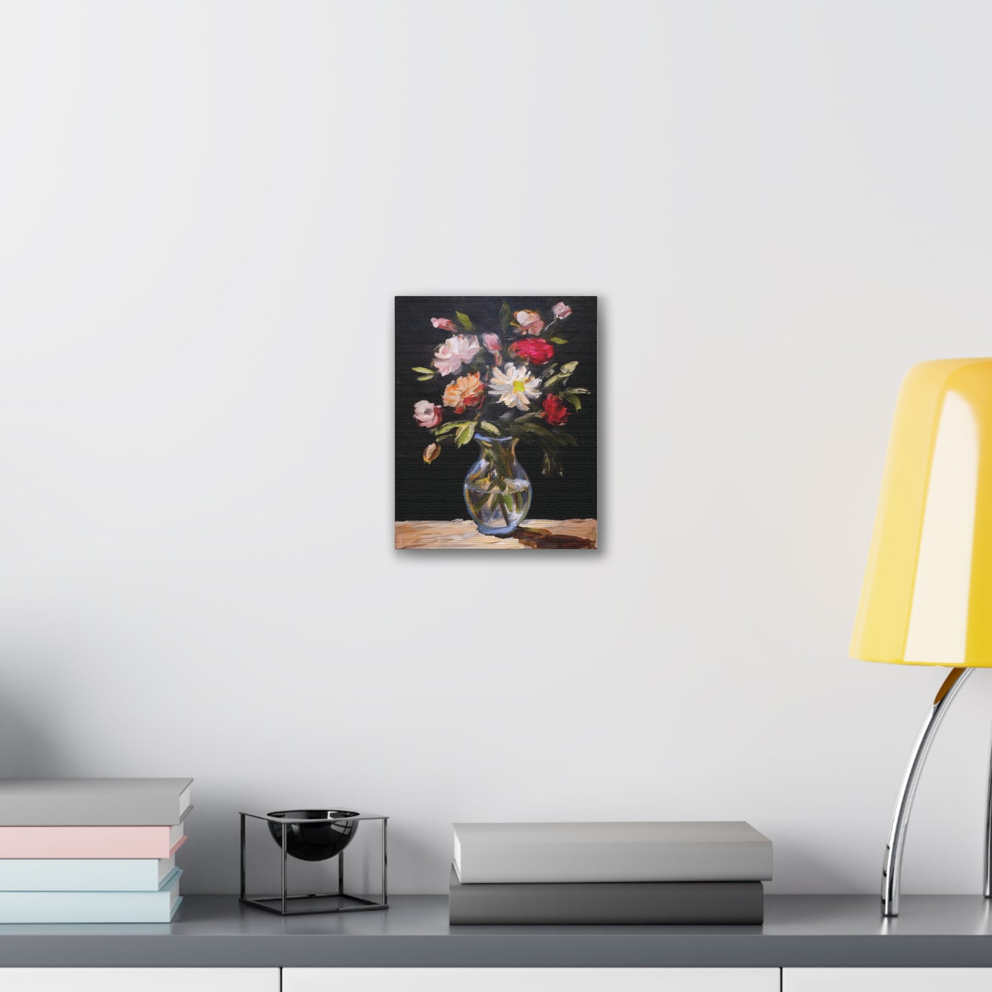 Floral Canvas Wall Art, Elegant Home Decor, Vintage Style Painting, Gift for Her, Living Room Decoration, Anniversary Gift