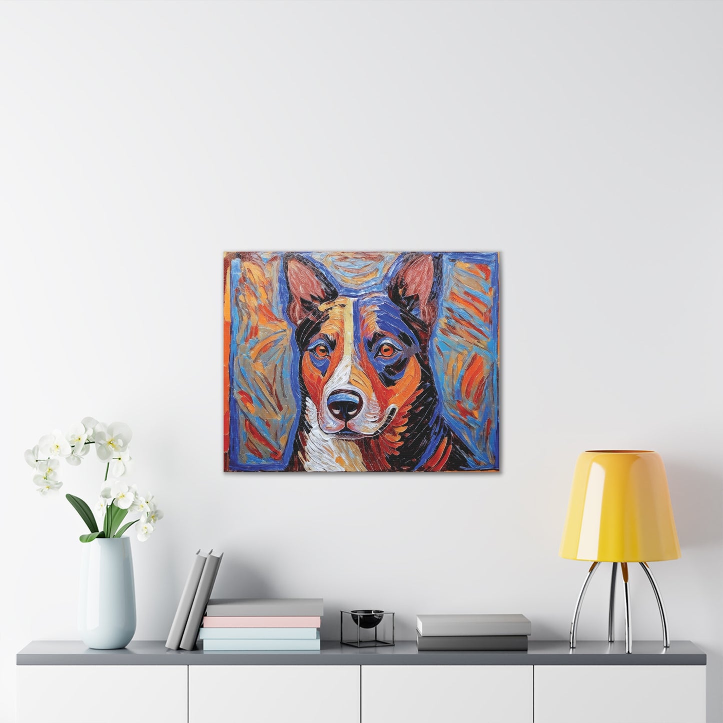 Vibrant Dog Canvas Print, Pet Lover Gift, Colorful Wall Art, Home Decor for Dog Owners, Animal Lover Decor, Unique Gift Idea