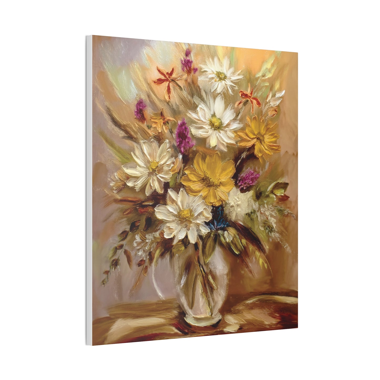 Floral Canvas Art Print, Vibrant Flower Decor, Wall Art for Home, Gift for Garden Lovers, Spring Decoration, Nature-Inspired Artwork