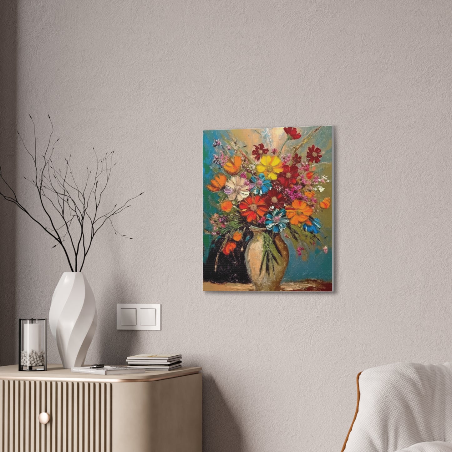 Canvas Wall Art - Colorful Floral Print for Home Decor, Vibrant Nature Artwork, Perfect Gift for Art Lovers, Living Room Accent