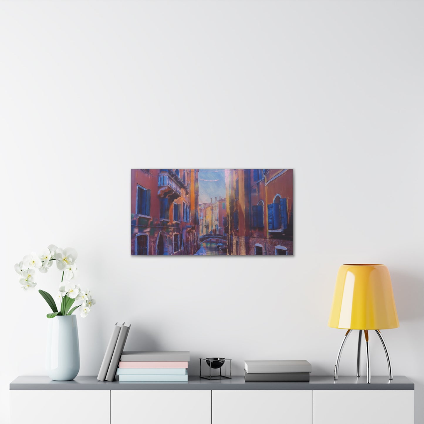 Venetian Canal Art Print, Canvas Wall Decor, Home Gallery Art, Gift for Art Lovers, Living Room Wall Art, Colorful Italian Landscape