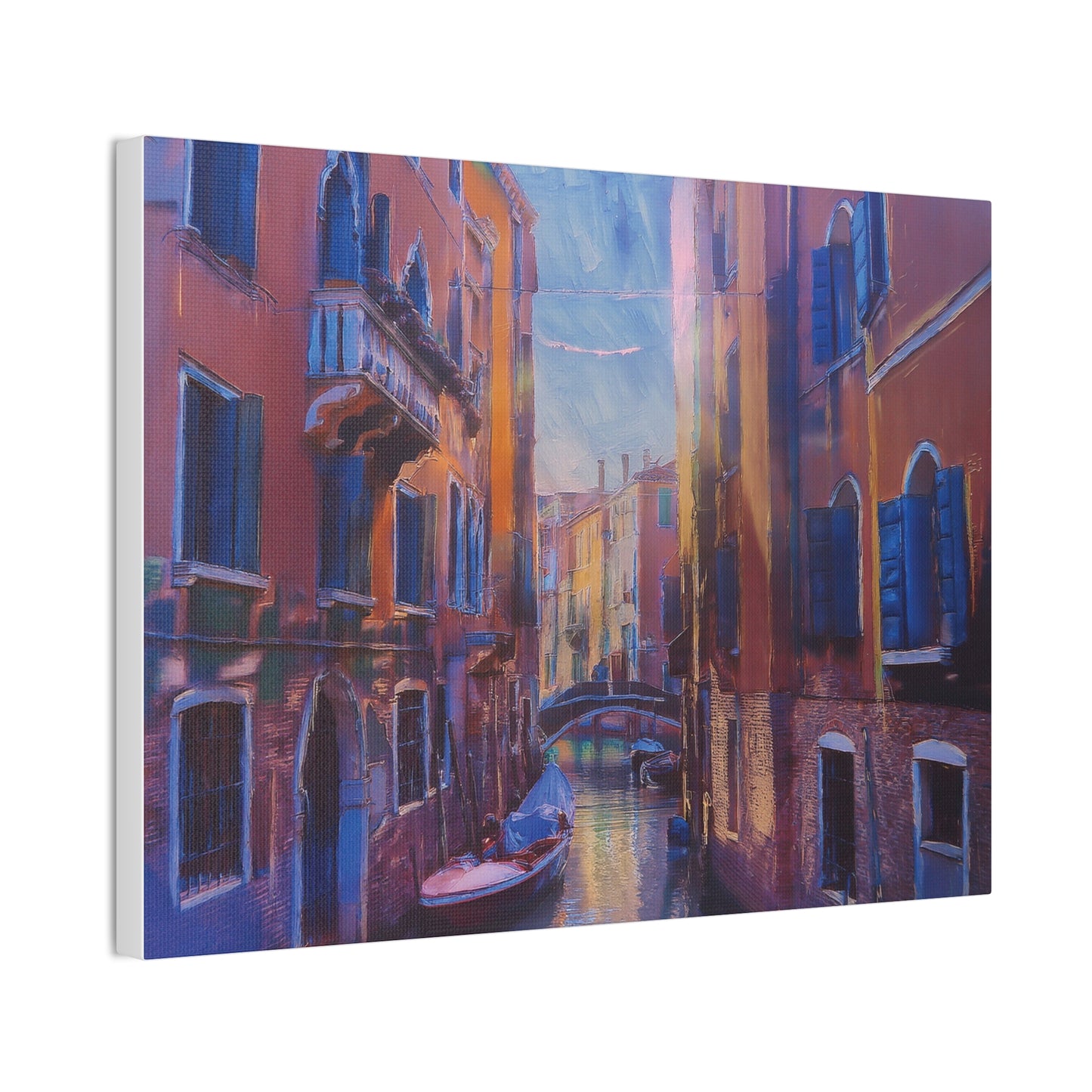 Venetian Canal Art Print, Canvas Wall Decor, Home Gallery Art, Gift for Art Lovers, Living Room Wall Art, Colorful Italian Landscape