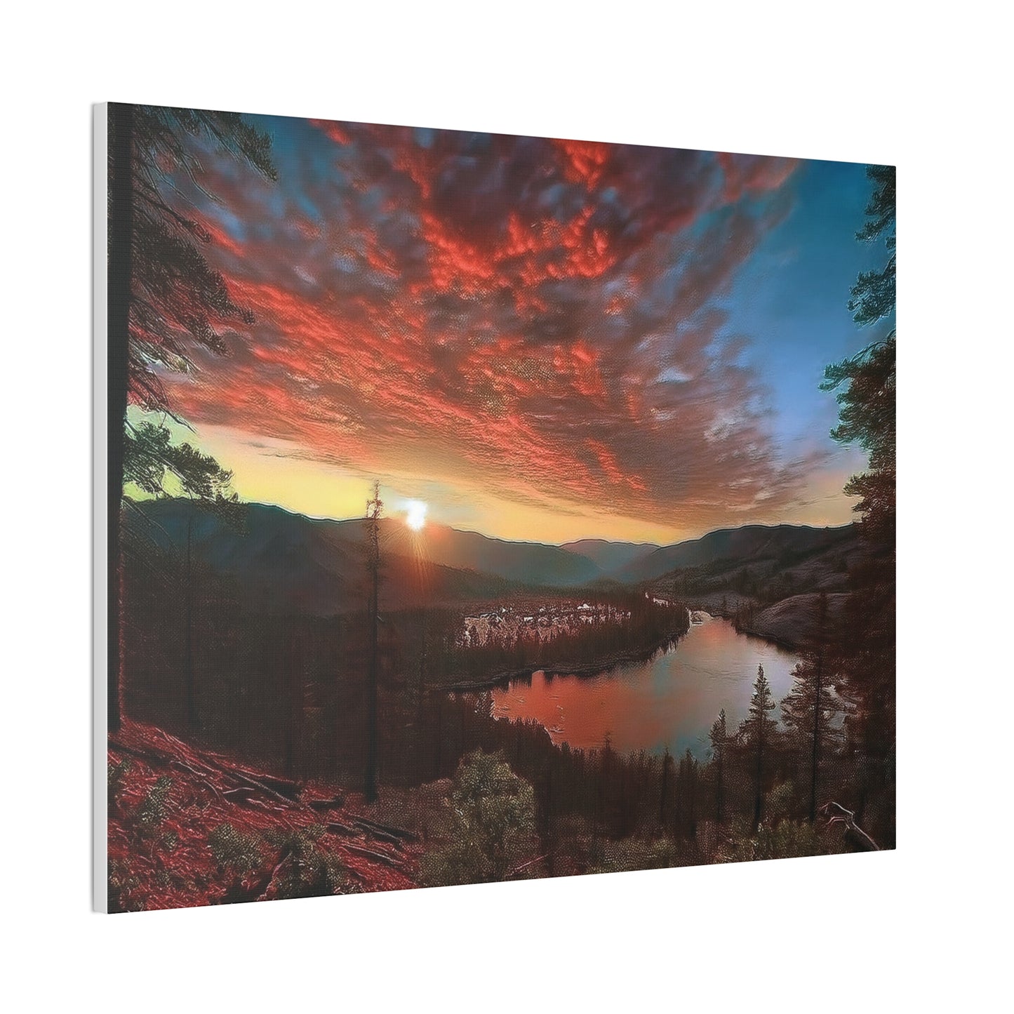 Scenic Canvas Wall Art, Colorful Landscape Print, Nature Decor, Home Wall Hanging, Sunset Photography