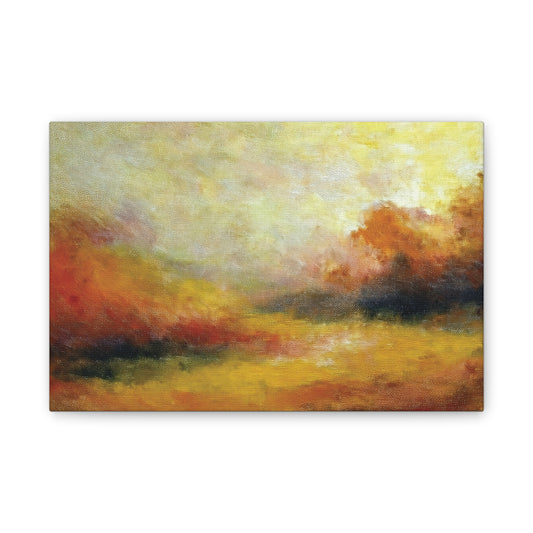 Vibrant Canvas Art Print, Stretched Wall Decor for Living Room, Abstract Landscape Artwork, Home Decoration, Gift for Art Lovers