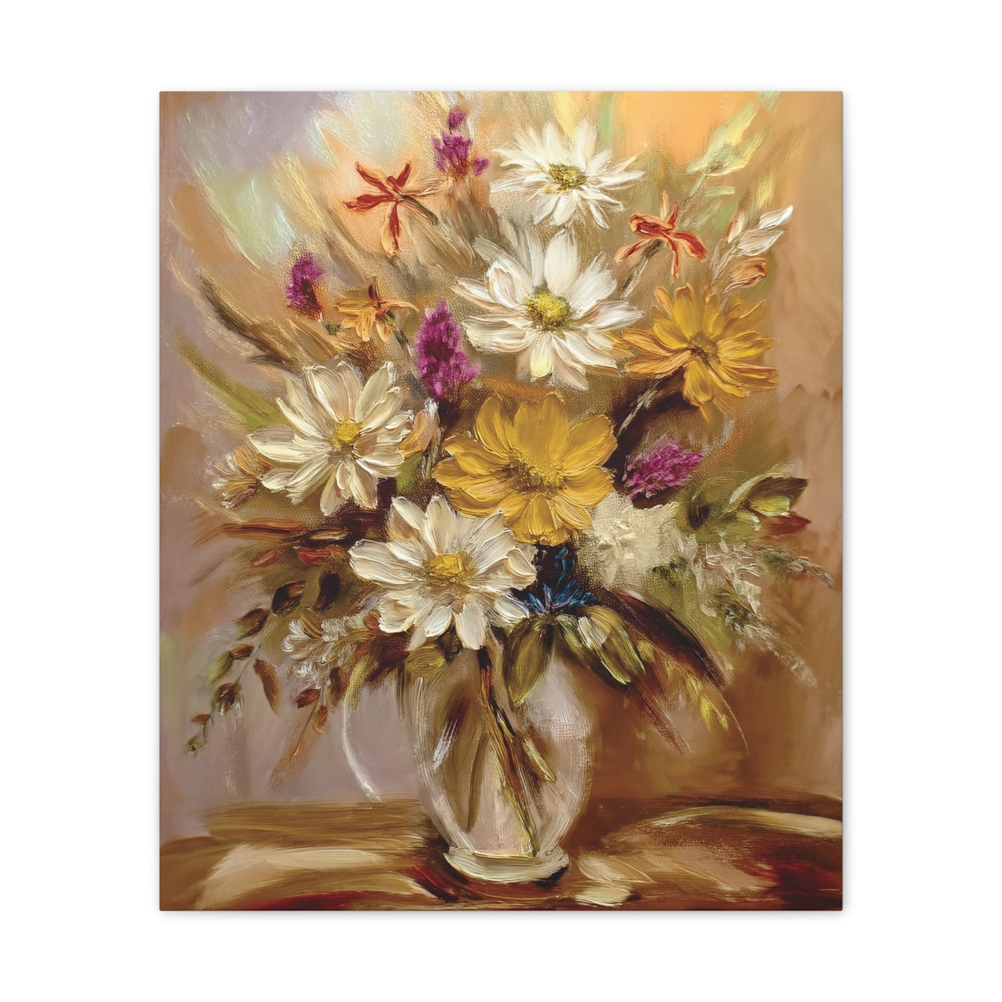 Floral Canvas Art Print, Vibrant Flower Decor, Wall Art for Home, Gift for Garden Lovers, Spring Decoration, Nature-Inspired Artwork