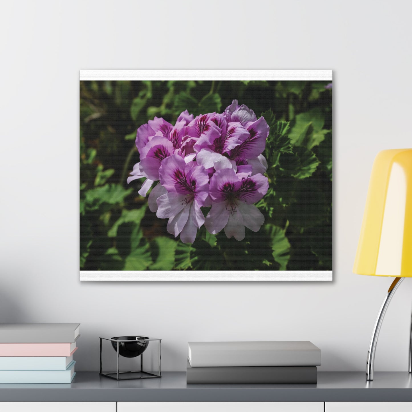Pink Geranium Floral Canvas Print — Stretched Wall Art