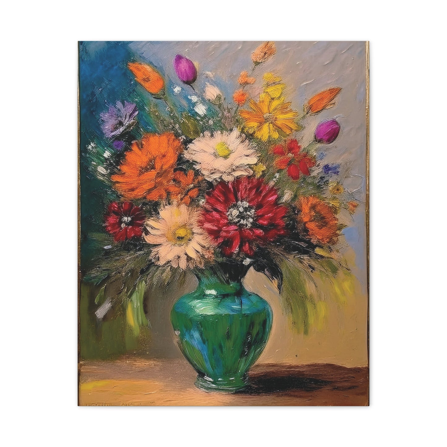 Floral Canvas Art Print, Vibrant Flower Wall Decor, Home Decoration, Gift for Nature Lovers, Colorful Artwork for Celebrations