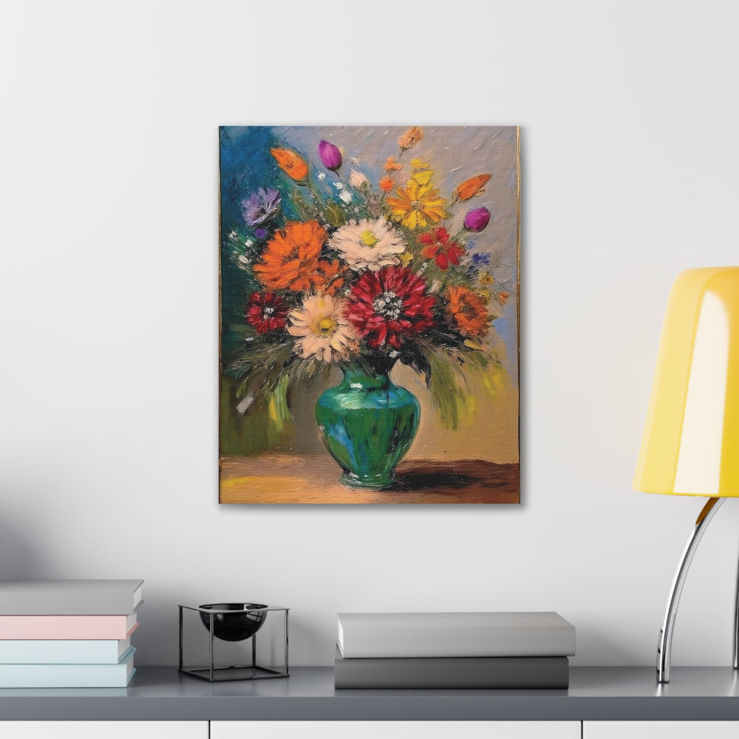 Floral Canvas Art Print, Vibrant Flower Wall Decor, Home Decoration, Gift for Nature Lovers, Colorful Artwork for Celebrations