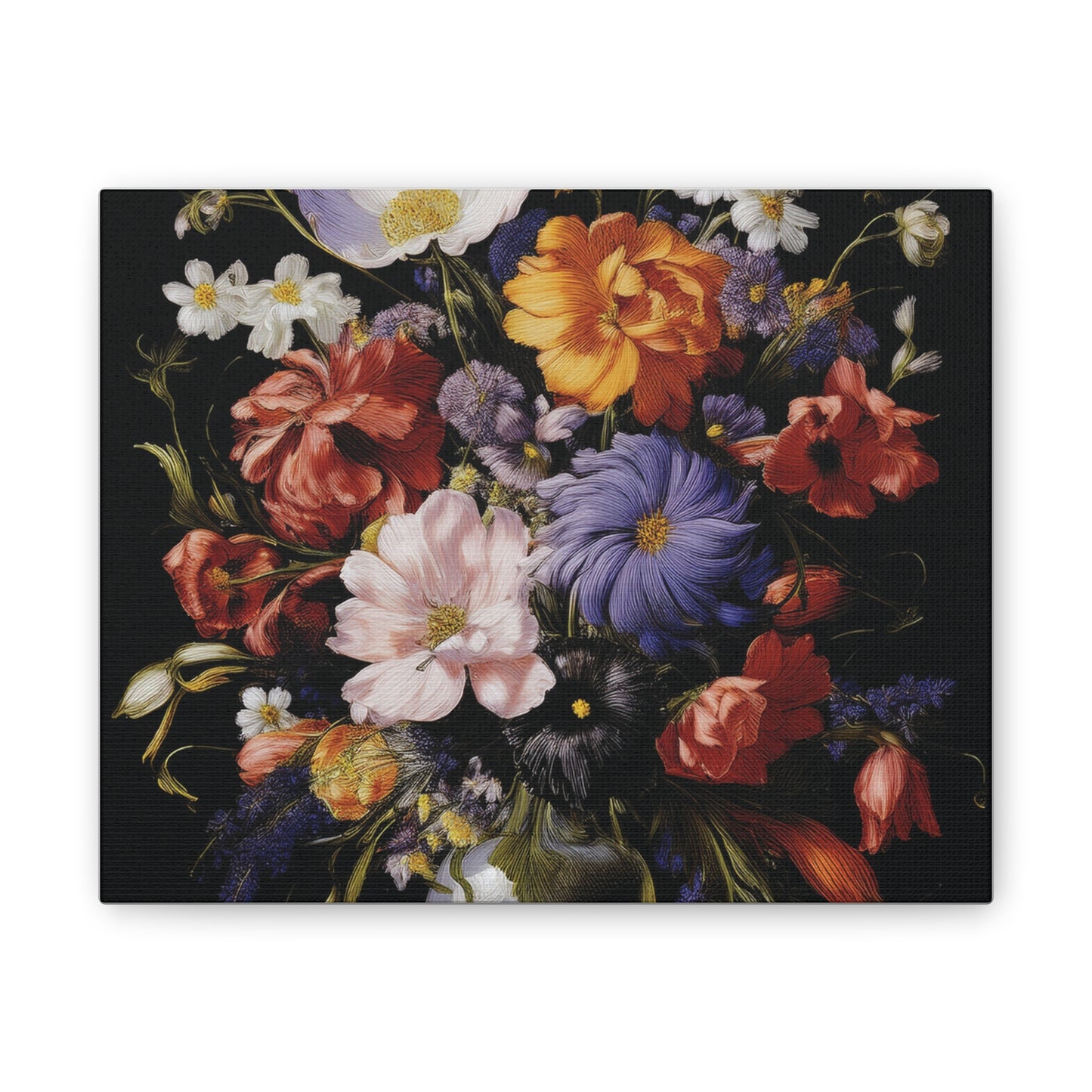 Floral Canvas Art Print, Wall Decor for Home, Vibrant Flower Artwork, Gift for Garden Lovers, Colorful Floral Wall Art, Spring Decoration