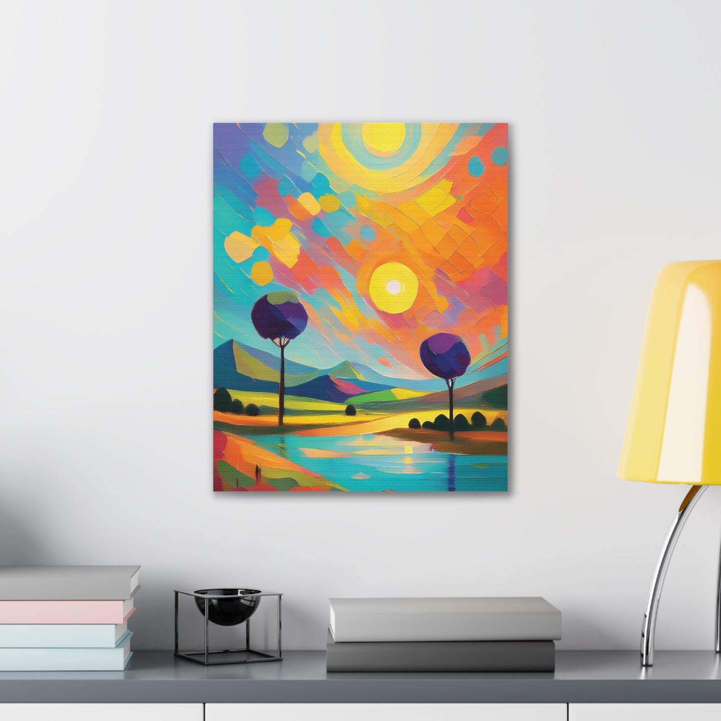 Vibrant Canvas Art Print, Colorful Wall Decor, Abstract Landscape Artwork, Home Decor, Gift for Art Lovers