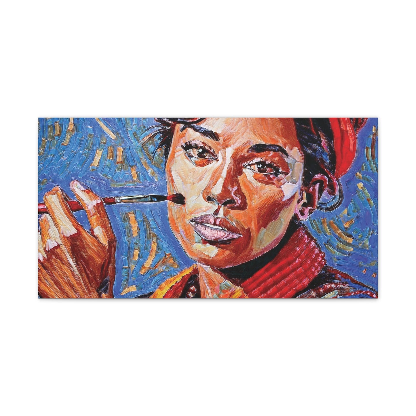Artistic Canvas Print, Colorful Portrait, Home Decor, Gift for Art Lovers, Wall Art, Unique Artwork