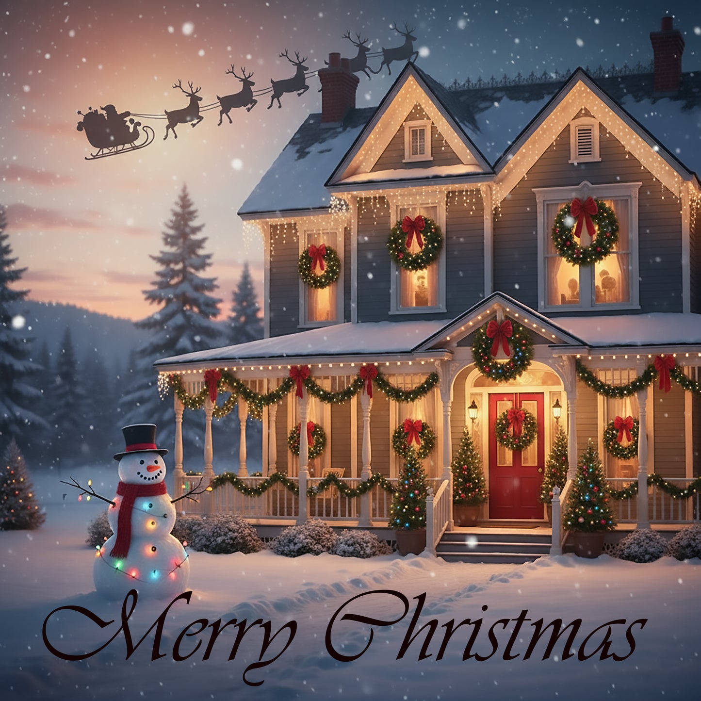 🎁 Free Digital Gift: Classic Christmas Eve Home Poster 14*14 Inches