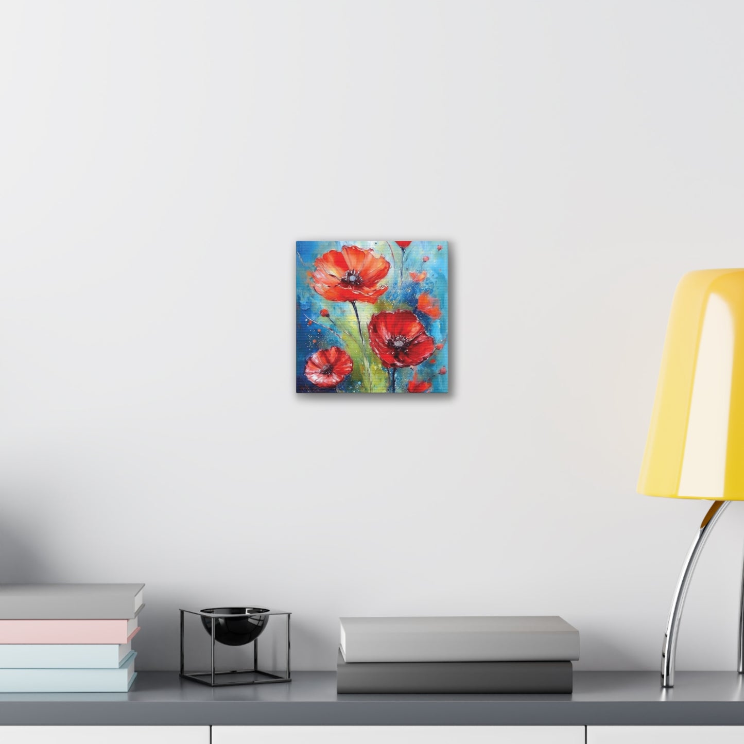 Vibrant Floral Canvas Art Print, Colorful Flower Wall Decor, Home Decor, Gift for Nature Lovers, Poppy Artwork, Vibrant Wall Art