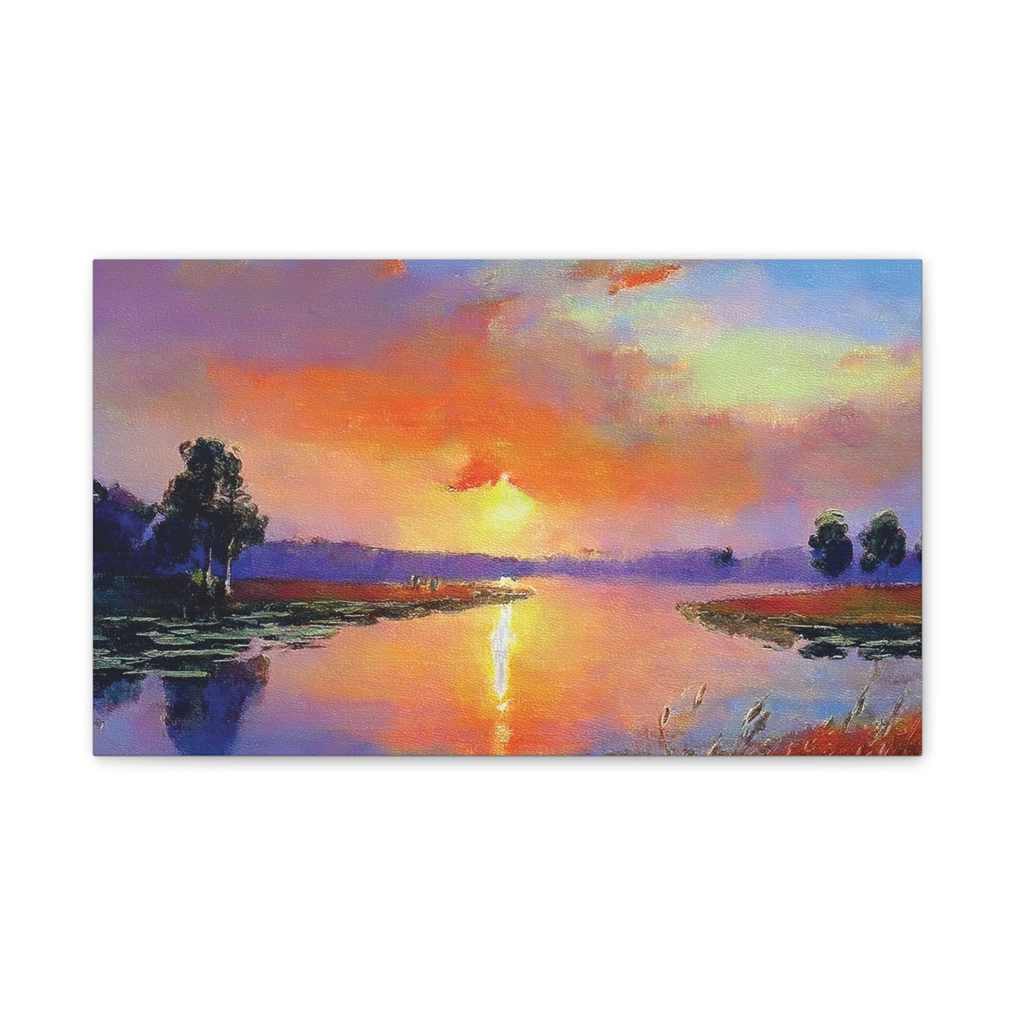 Serene Sunset Canvas Art, Landscape Wall Decor, Nature Lover Gift, Home Wall Art, Tranquil Landscape Painting