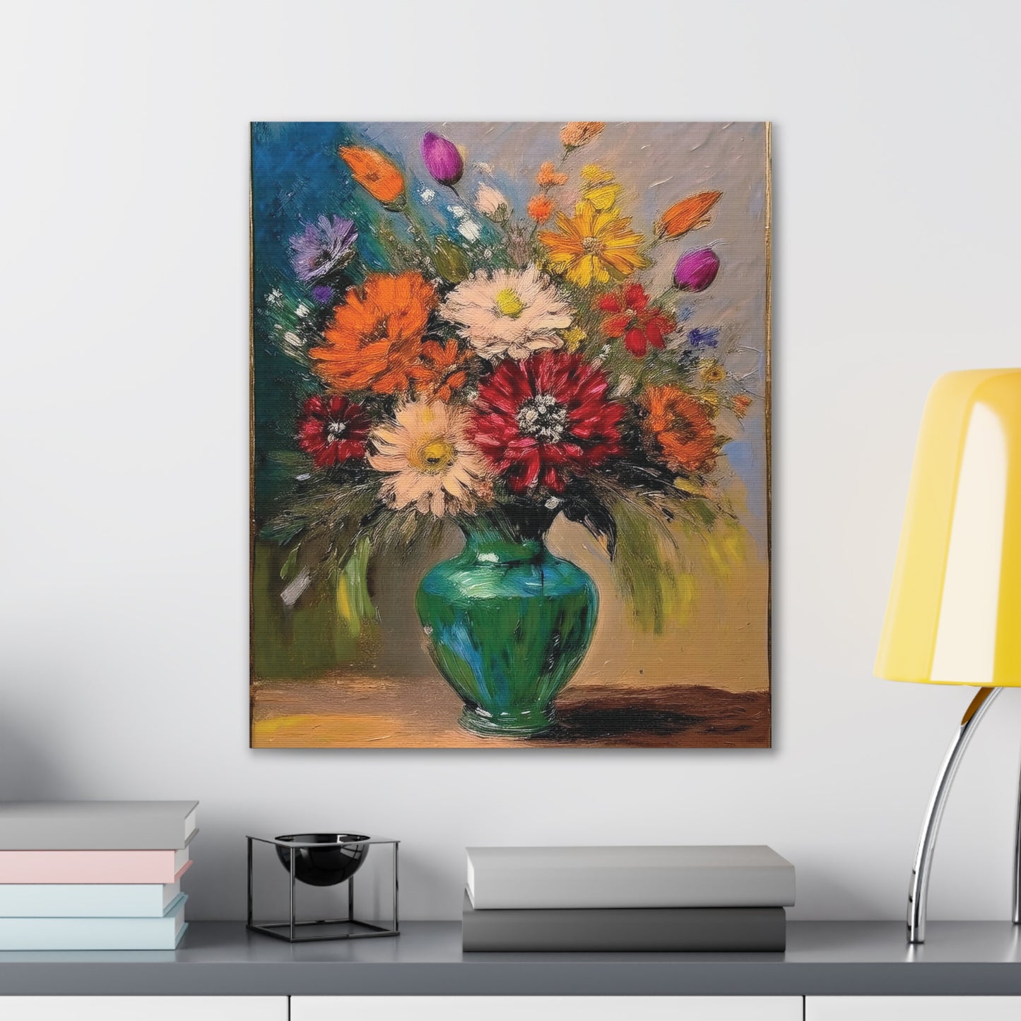 Floral Canvas Art Print, Vibrant Flower Wall Decor, Home Decoration, Gift for Nature Lovers, Colorful Artwork for Celebrations