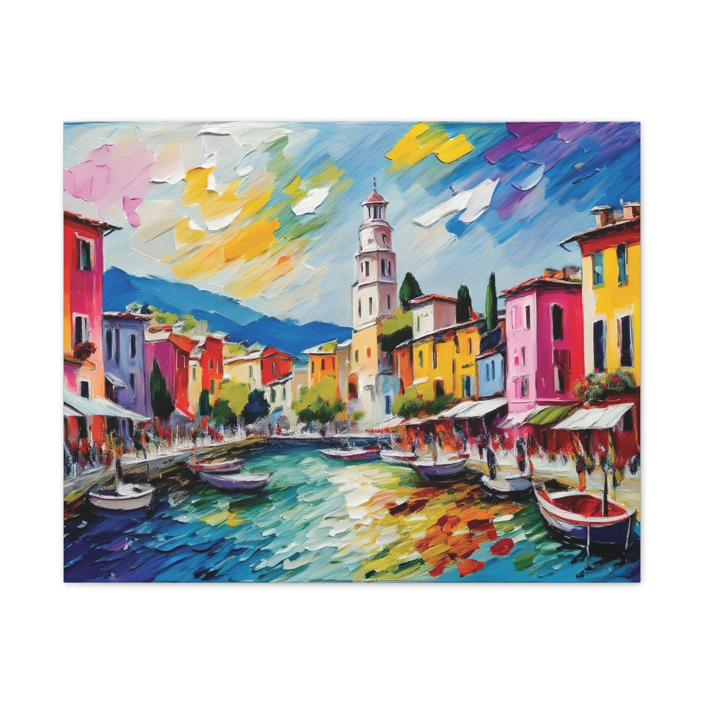 Vibrant Canvas Wall Art, Colorful Landscape Print, Home Decor, Gift for Art Lovers, Living Room Decoration