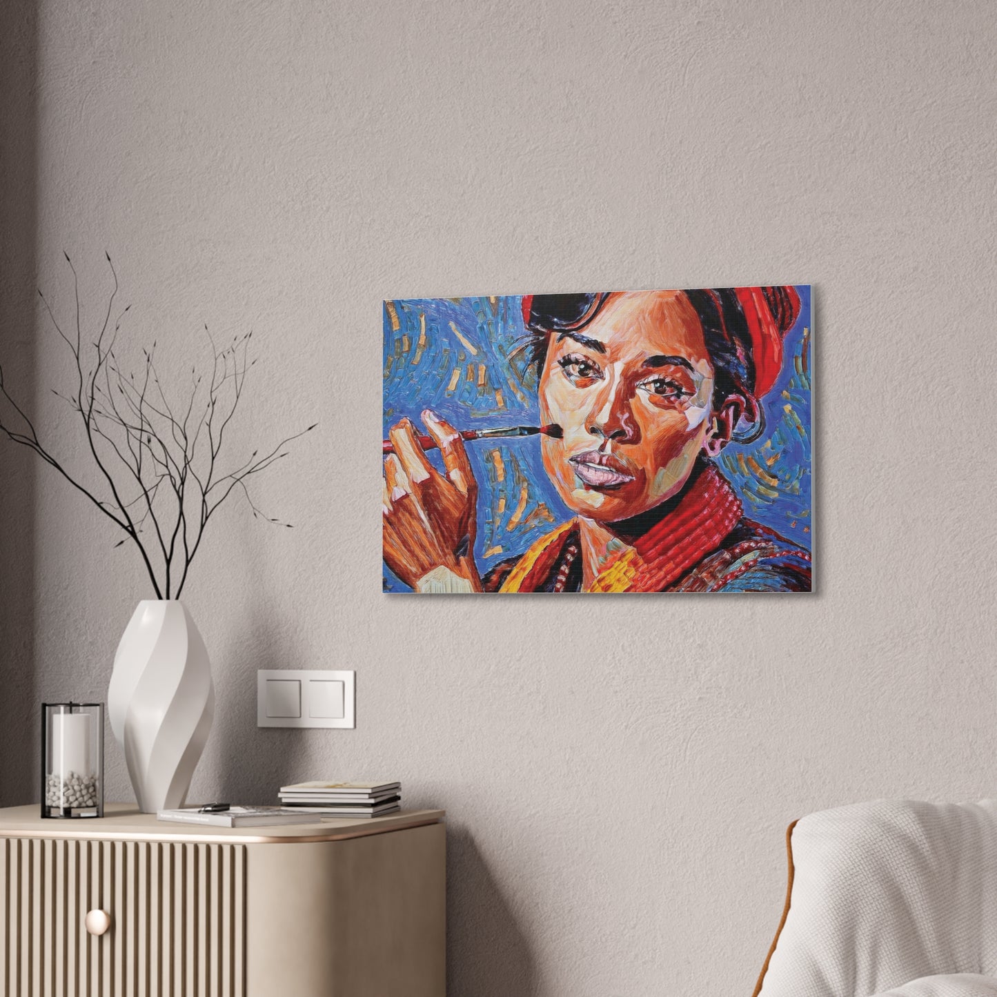 Artistic Canvas Print, Colorful Portrait, Home Decor, Gift for Art Lovers, Wall Art, Unique Artwork