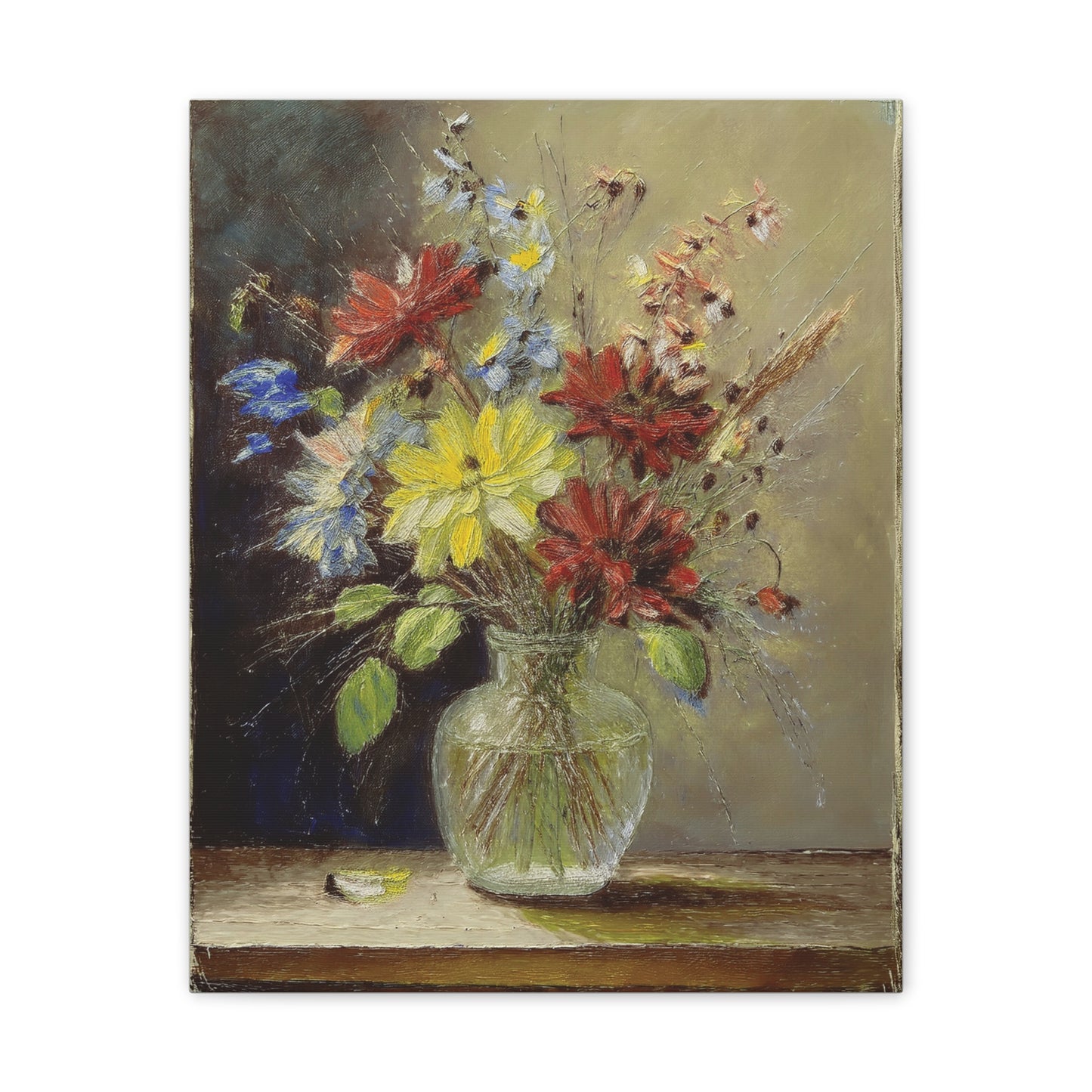 Vintage Floral Canvas Art, Impressionist Wall Decor, Flower Artwork, Home Decor, Gift for Flower Lovers, Spring Decor