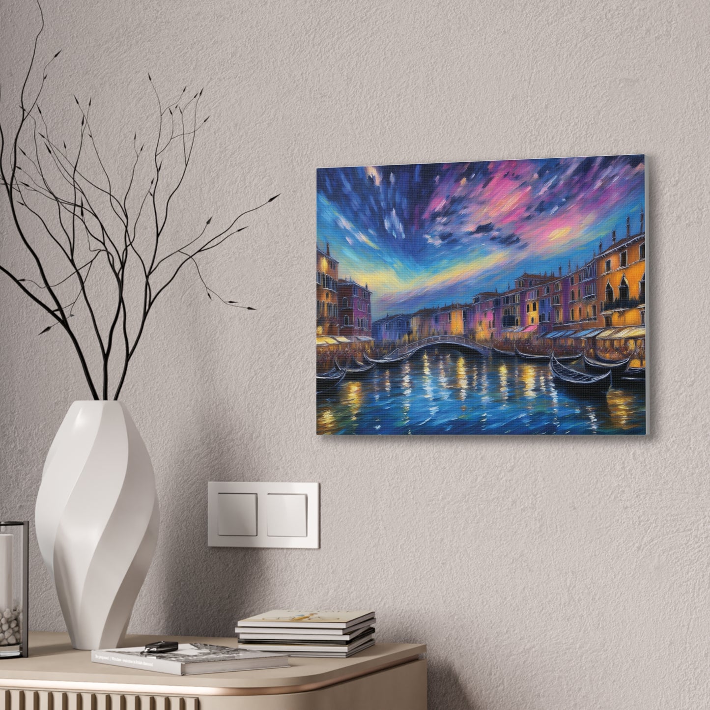 Canvas Wall Art, Serene Venice Scene, Home Decor, Art Gift for Her, Office Wall Decoration, Colorful Landscape Print