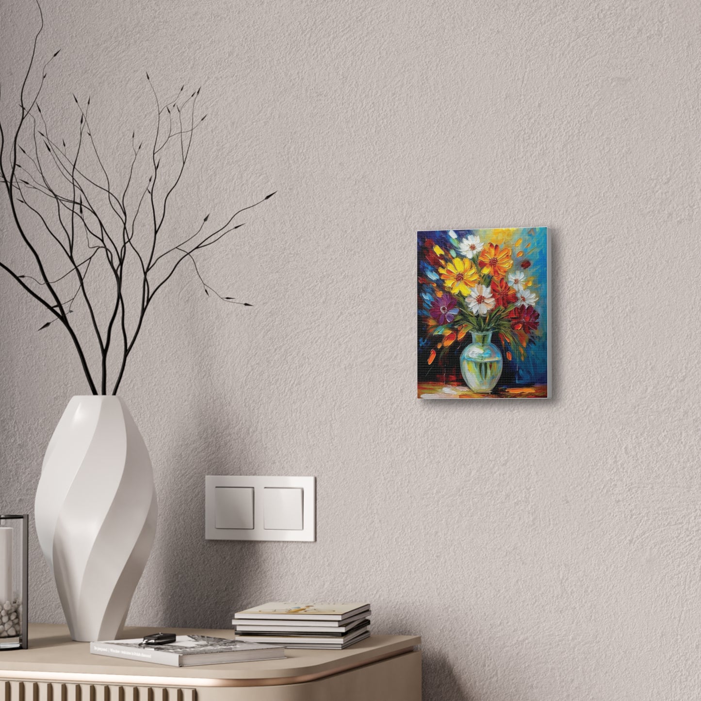 Vibrant Floral Canvas Art, Colorful Home Decor, Flower Wall Art, Bright Room Accent, Unique Gift, Art for All Occasions