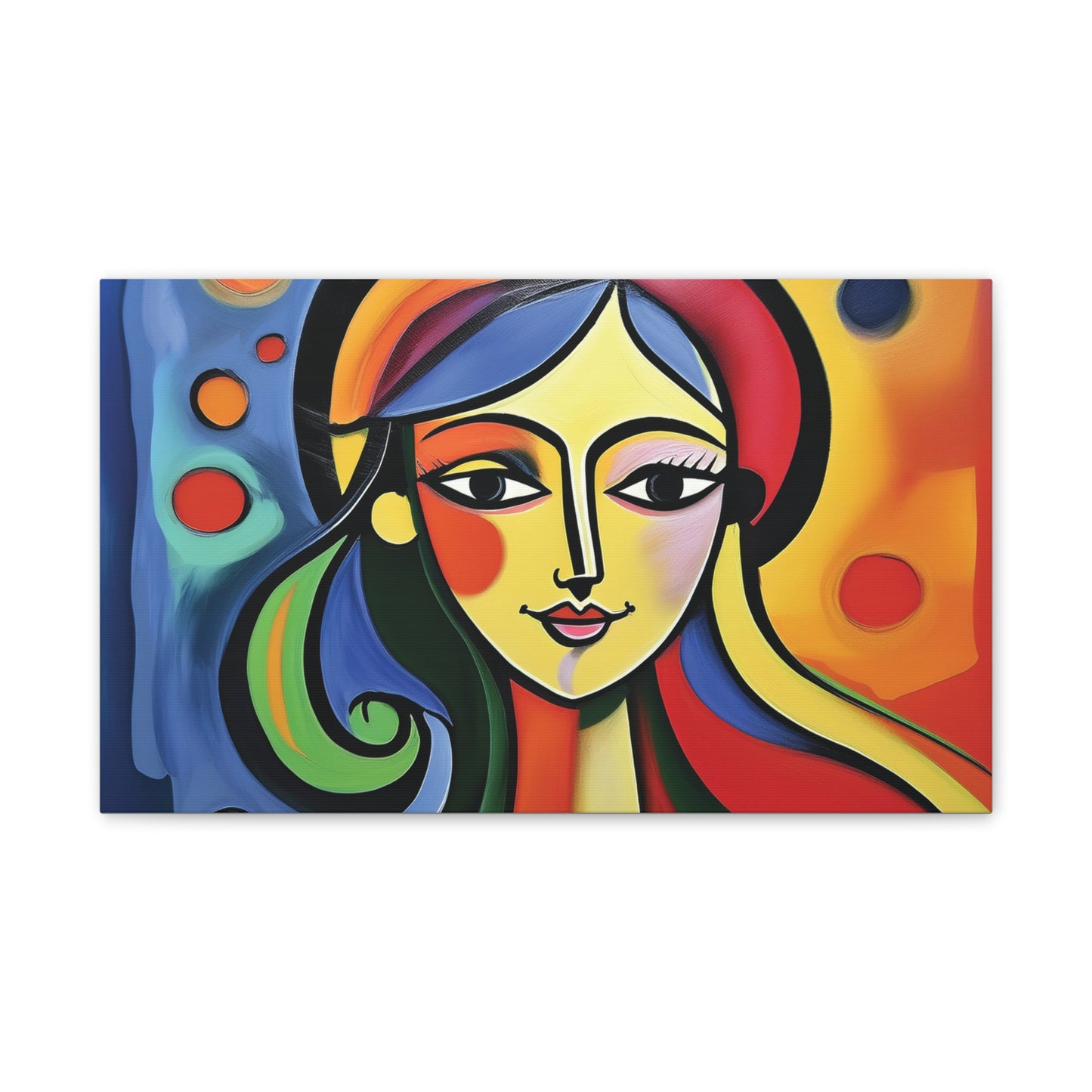 Vibrant Canvas Wall Art, Colorful Abstract Portrait, Modern Home Decor, Unique Gift for Art Lovers, Gallery Wall