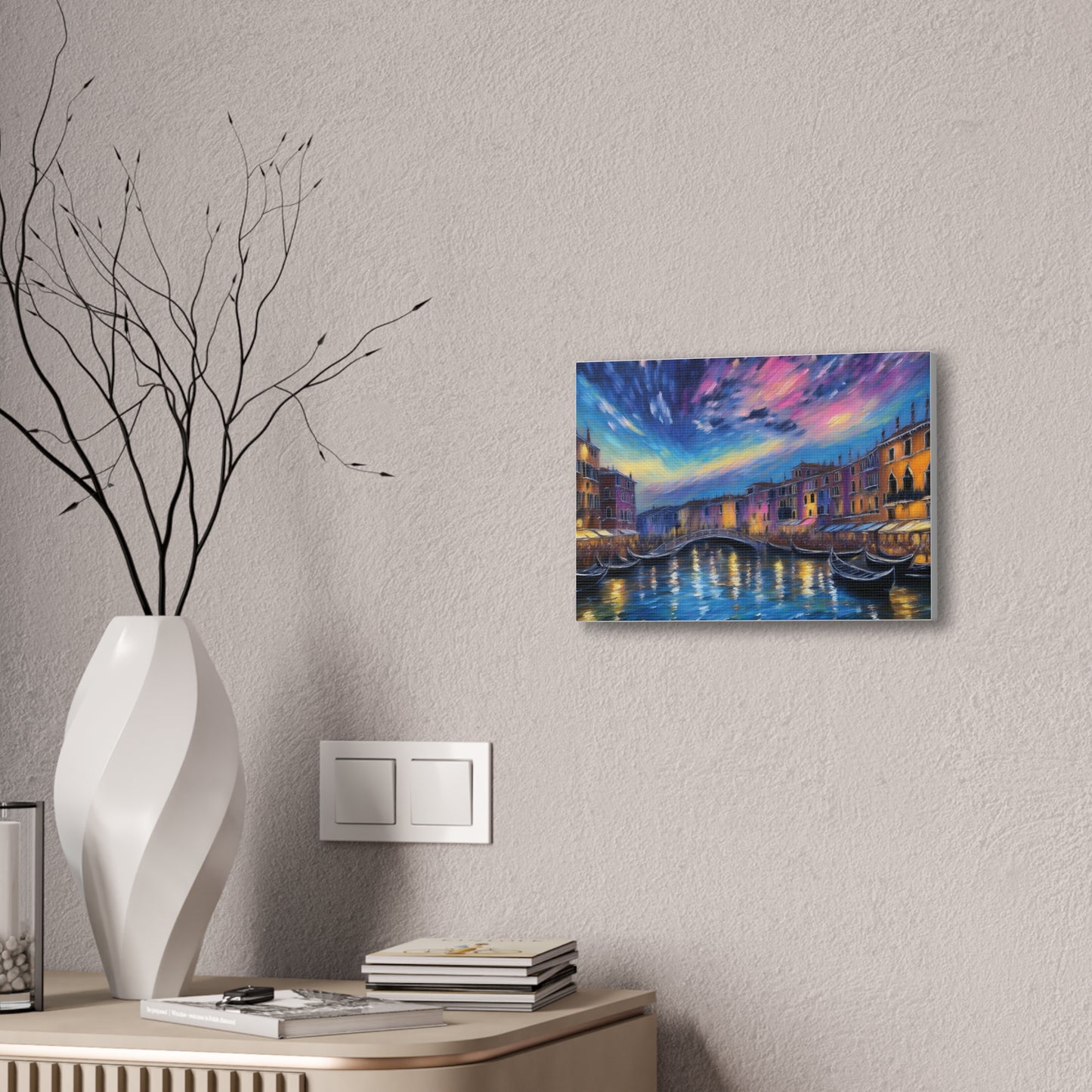 Canvas Wall Art, Serene Venice Scene, Home Decor, Art Gift for Her, Office Wall Decoration, Colorful Landscape Print