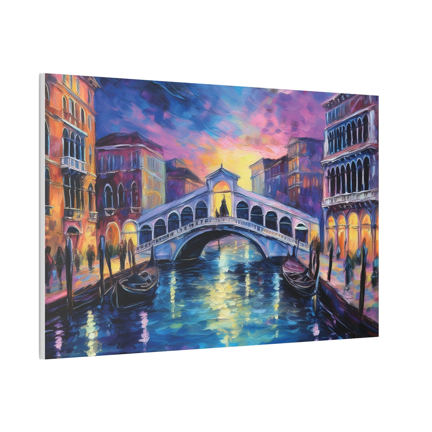 Vibrant Venice Canvas Art, Colorful Bridge Painting, Home Decor, Wall Art, Art for Living Room, Italian Landscape Print