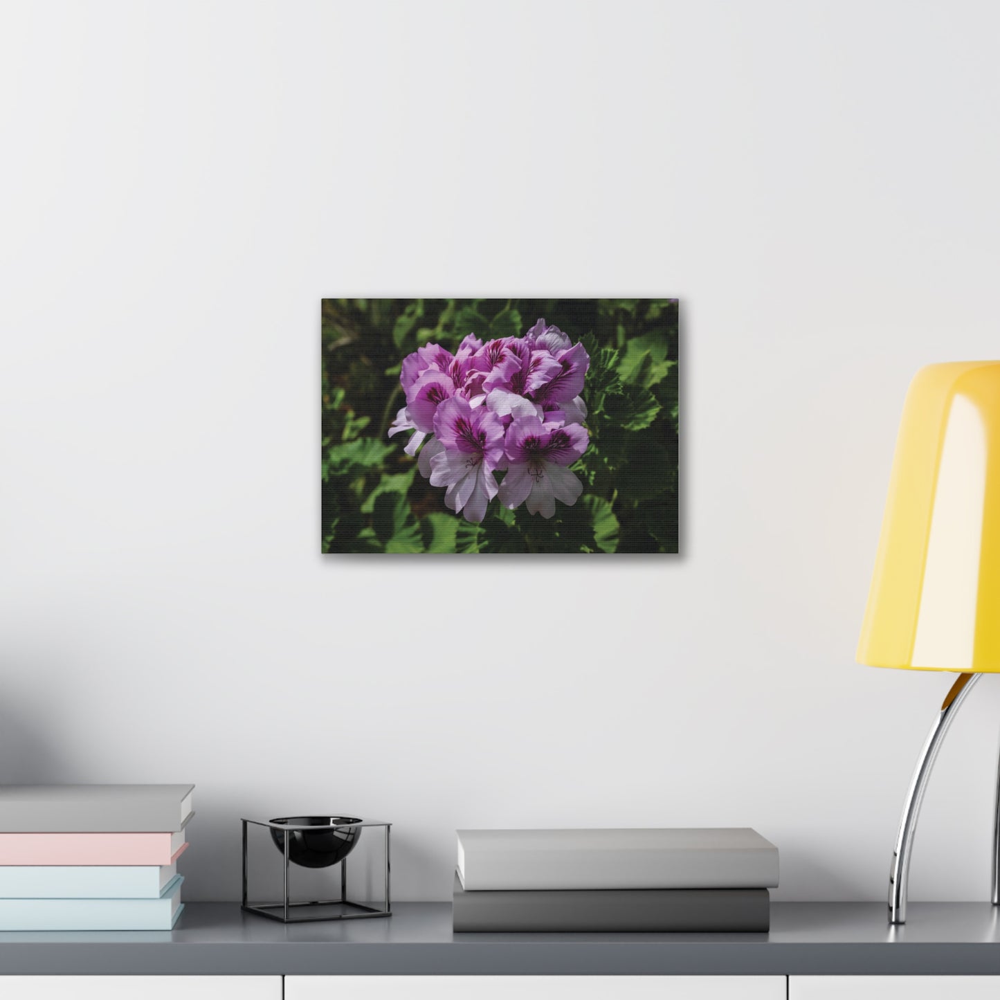Pink Geranium Floral Canvas Print — Stretched Wall Art