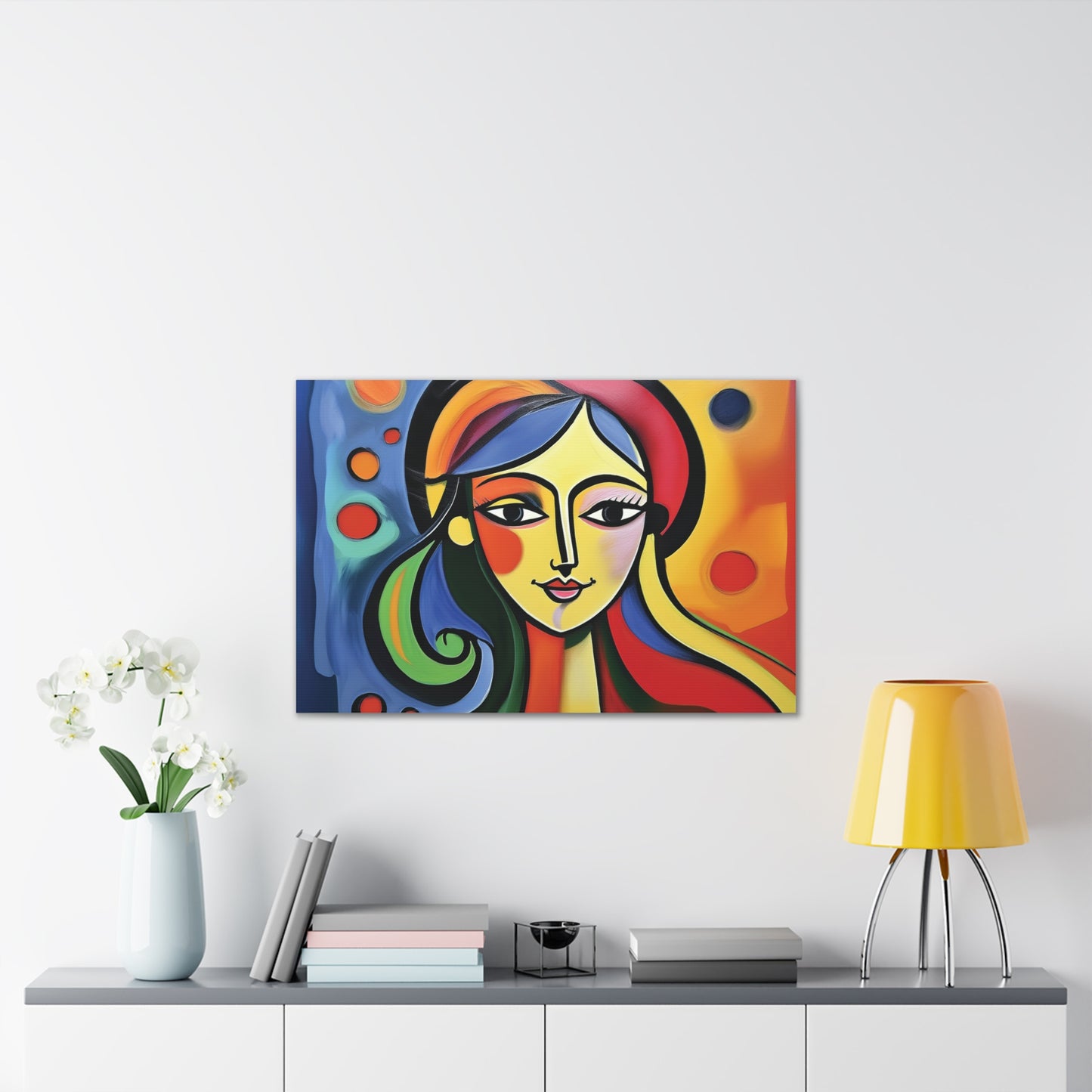 Vibrant Canvas Wall Art, Colorful Abstract Portrait, Modern Home Decor, Unique Gift for Art Lovers, Gallery Wall