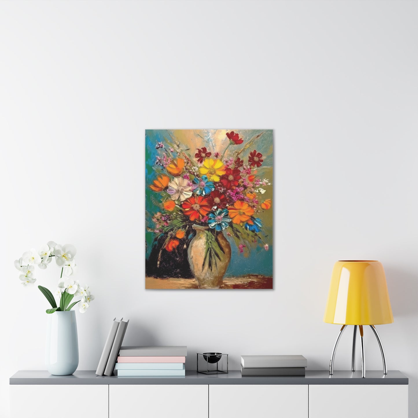 Canvas Wall Art - Colorful Floral Print for Home Decor, Vibrant Nature Artwork, Perfect Gift for Art Lovers, Living Room Accent