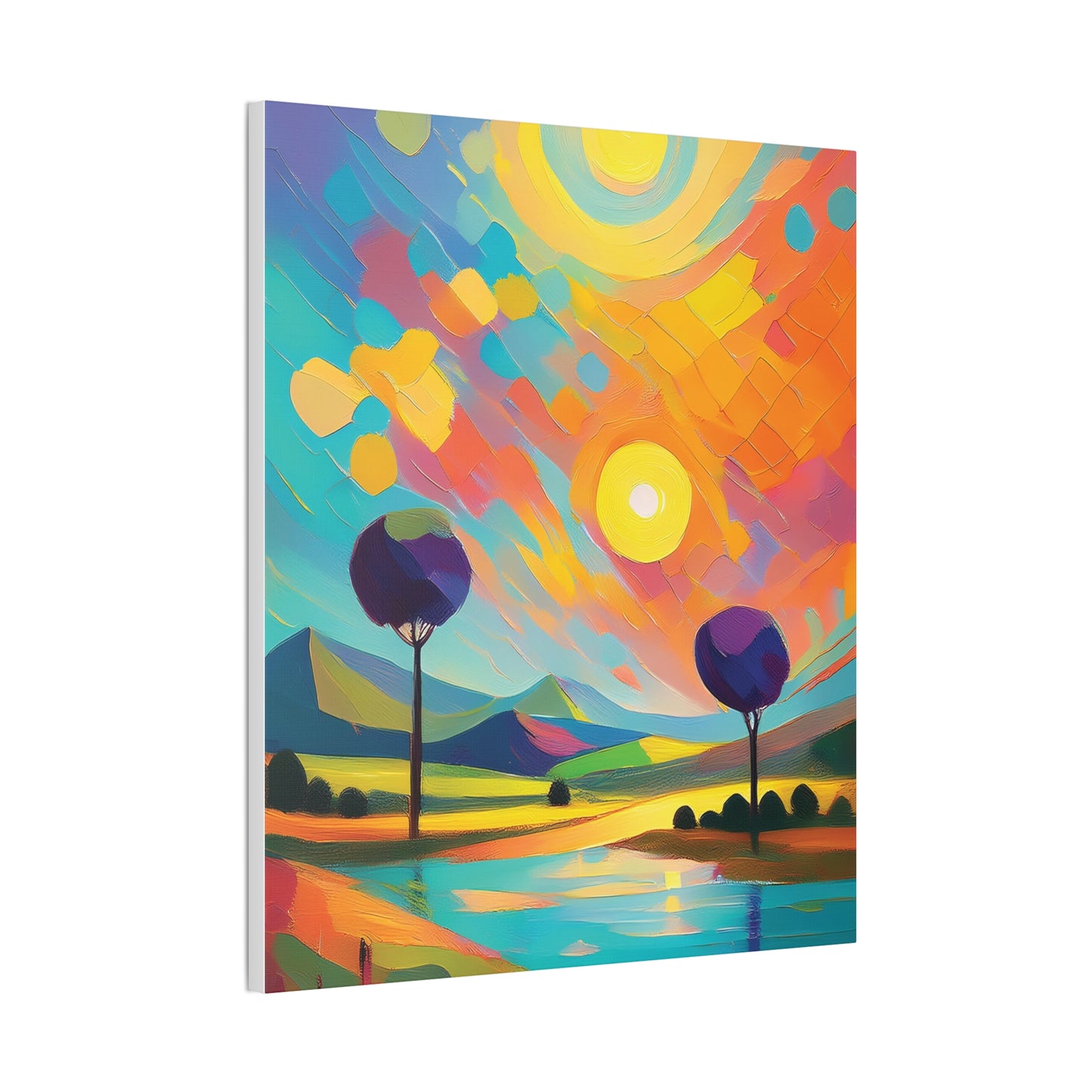 Vibrant Canvas Art Print, Colorful Wall Decor, Abstract Landscape Artwork, Home Decor, Gift for Art Lovers
