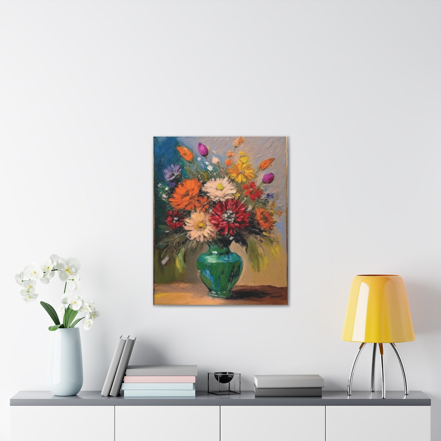 Floral Canvas Art Print, Vibrant Flower Wall Decor, Home Decoration, Gift for Nature Lovers, Colorful Artwork for Celebrations