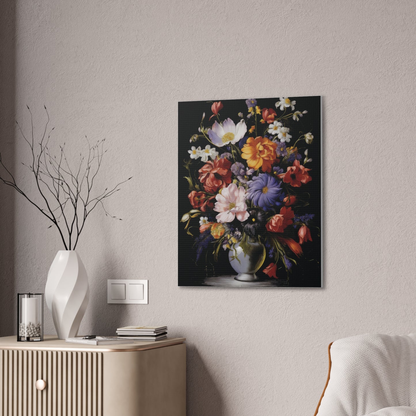 Floral Canvas Art Print, Wall Decor for Home, Vibrant Flower Artwork, Gift for Garden Lovers, Colorful Floral Wall Art, Spring Decoration