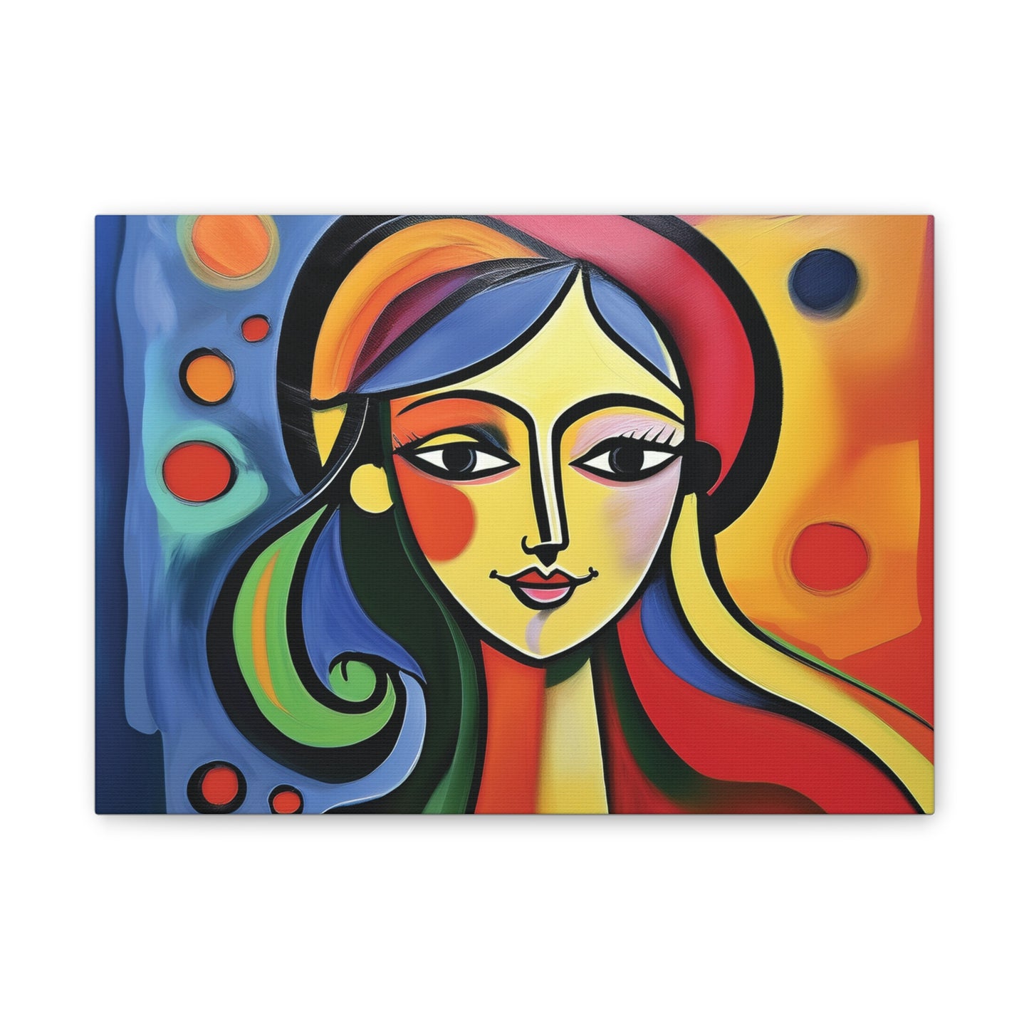 Vibrant Canvas Wall Art, Colorful Abstract Portrait, Modern Home Decor, Unique Gift for Art Lovers, Gallery Wall