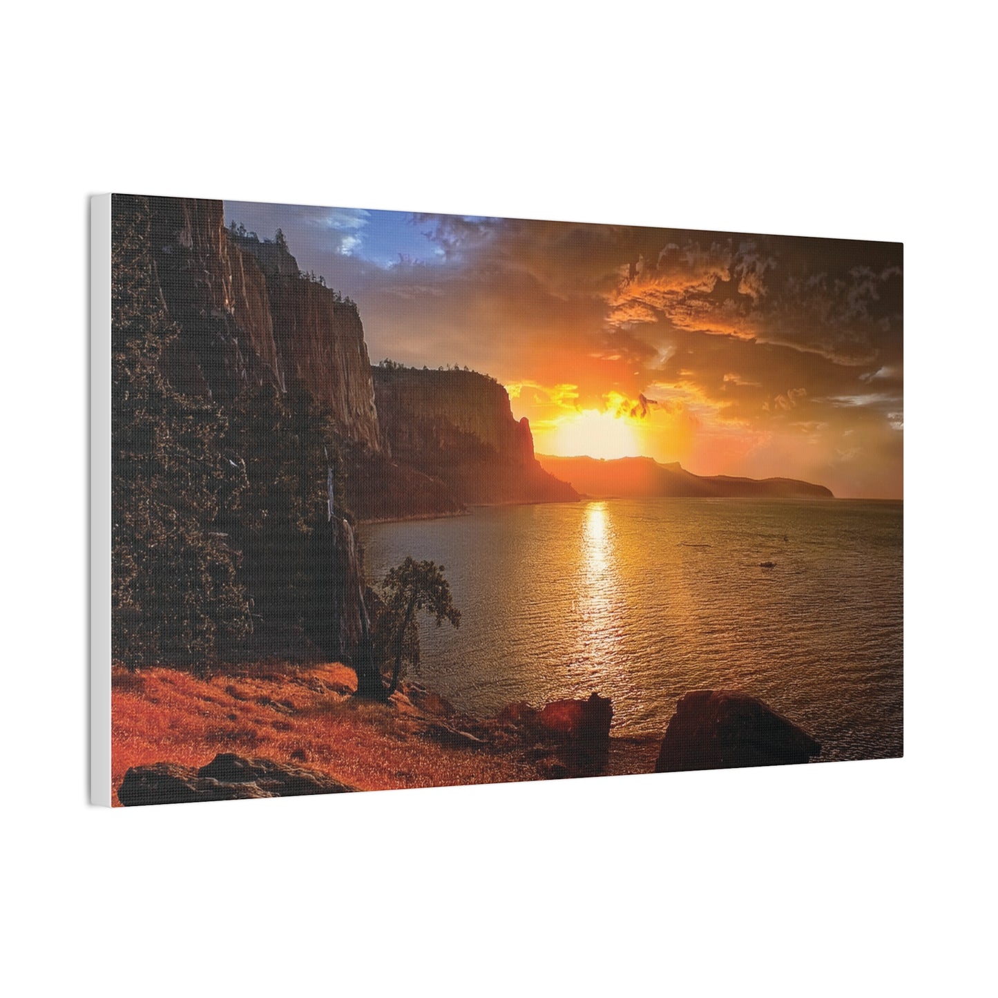Sunset Canvas Print, Nature Wall Art, Scenic Home Décor, Gift for Nature Lovers, Coastal Landscape Decoration