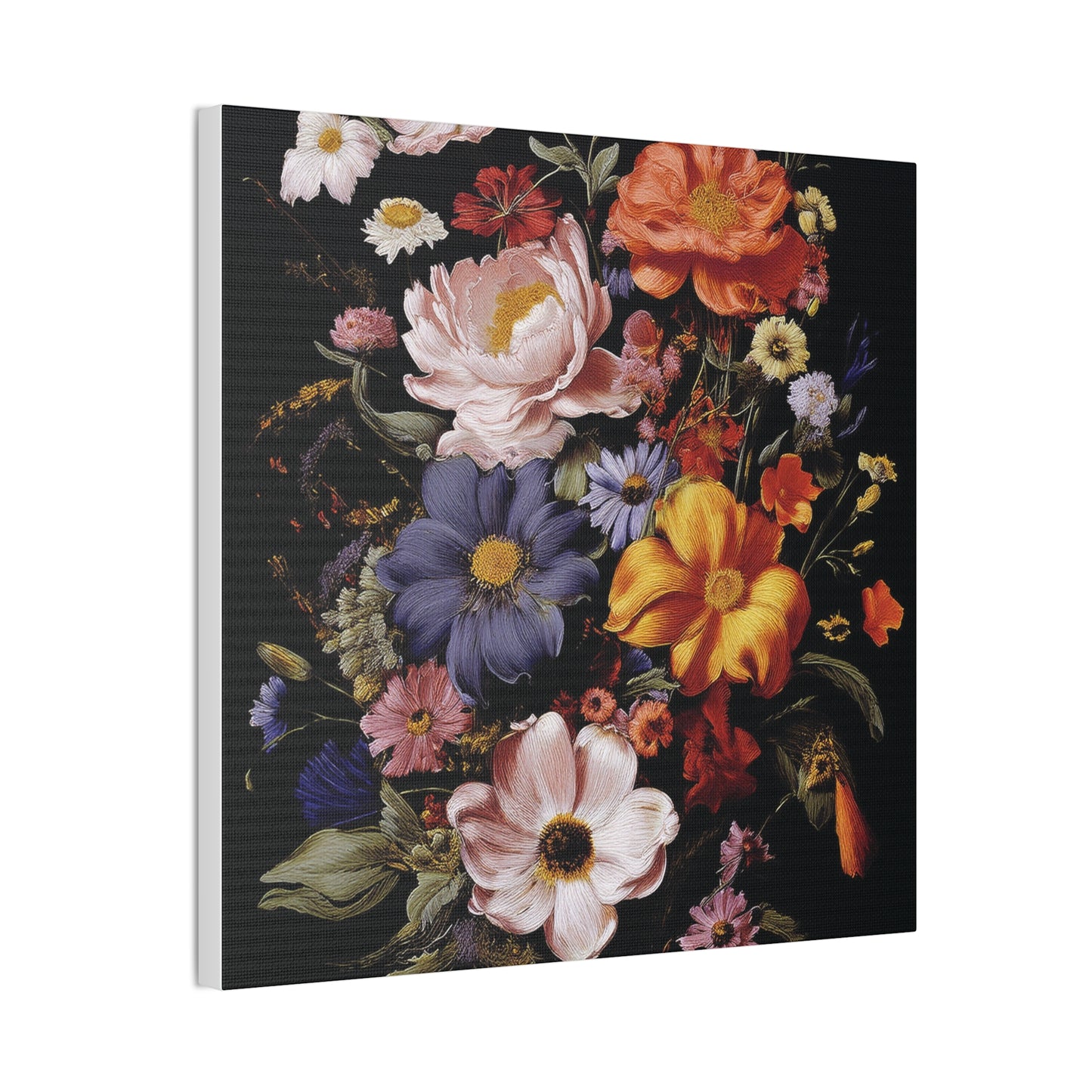 Floral Wall Art Canvas, Botanical Artwork, Home Decor, Gift for Her, Abstract Flower Print, Colorful Flower Canvas