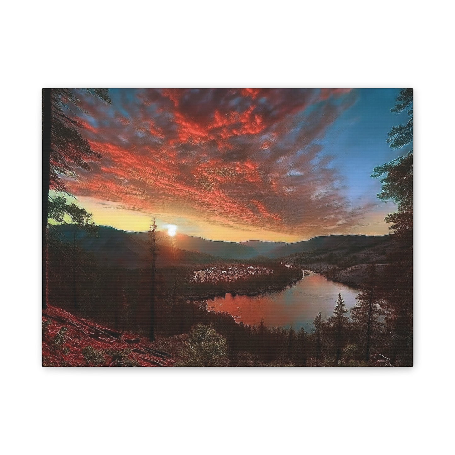 Scenic Canvas Wall Art, Colorful Landscape Print, Nature Decor, Home Wall Hanging, Sunset Photography