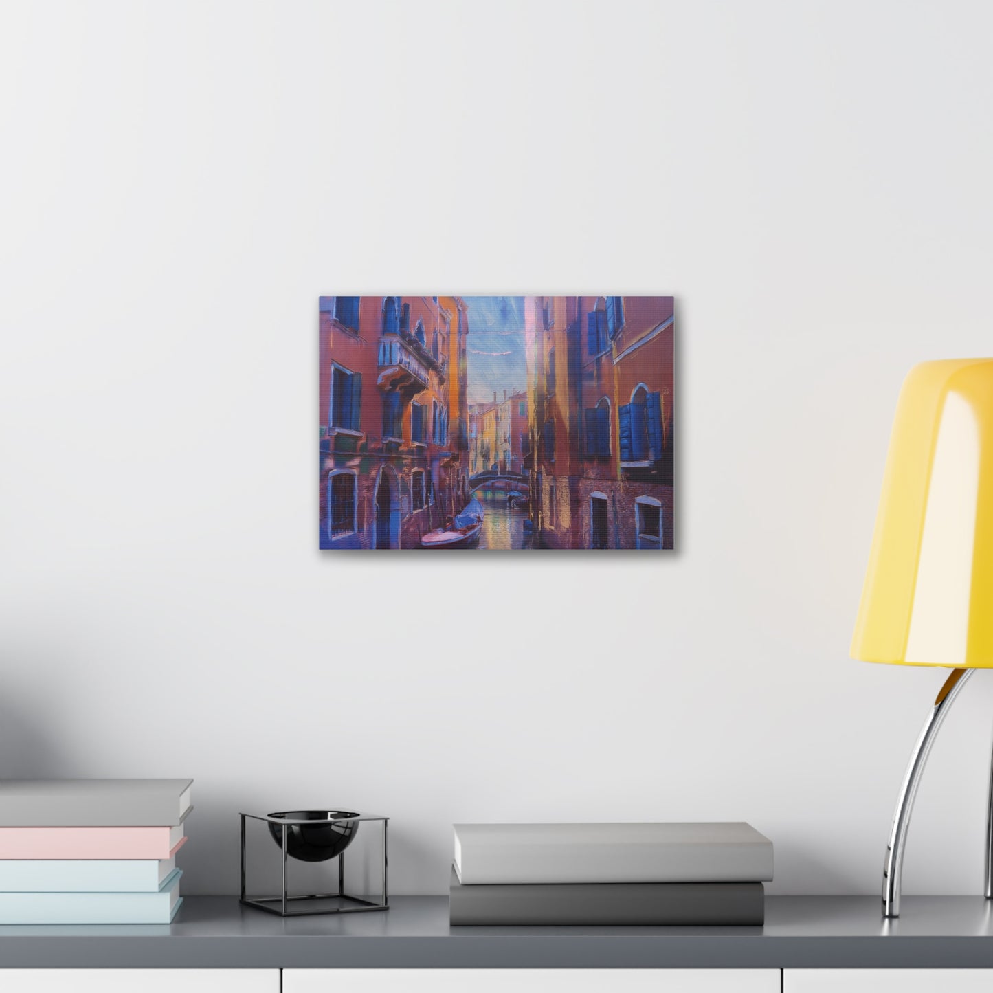 Venetian Canal Art Print, Canvas Wall Decor, Home Gallery Art, Gift for Art Lovers, Living Room Wall Art, Colorful Italian Landscape
