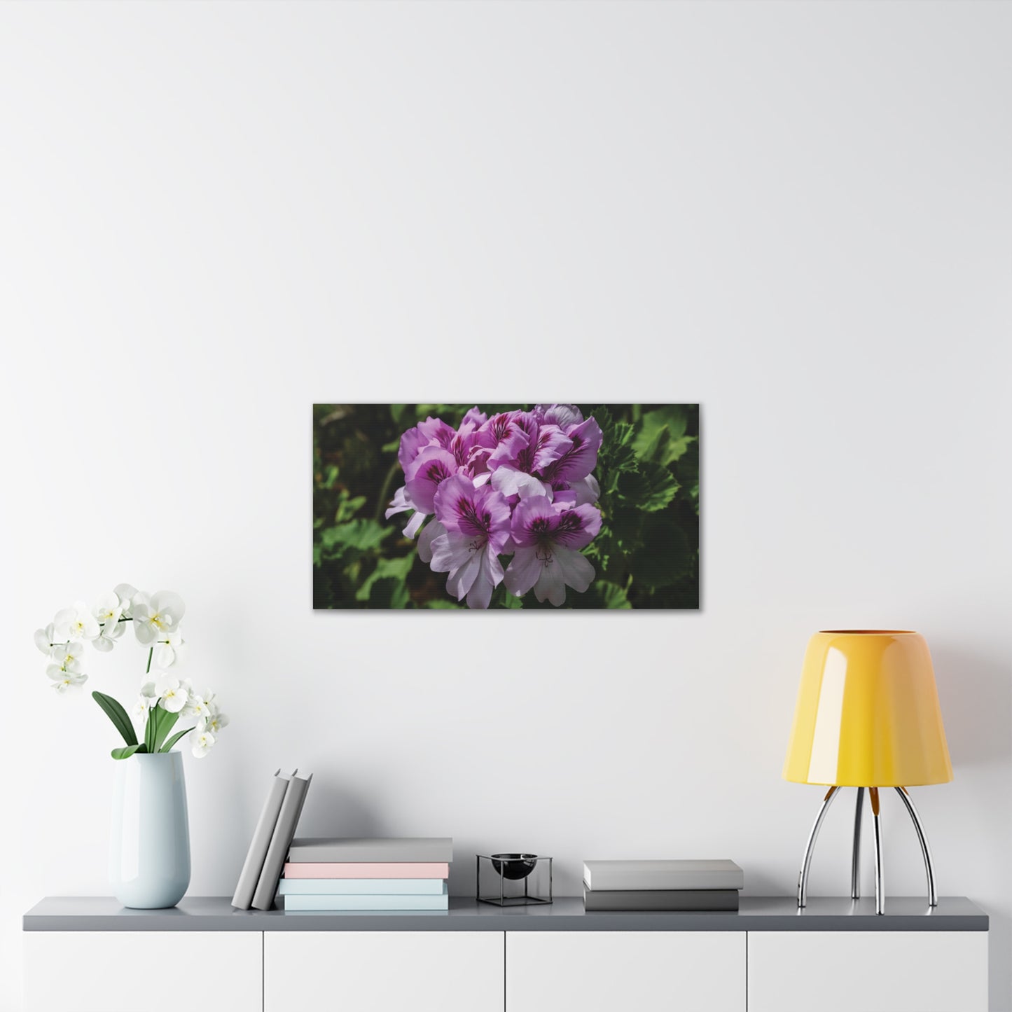 Pink Geranium Floral Canvas Print — Stretched Wall Art